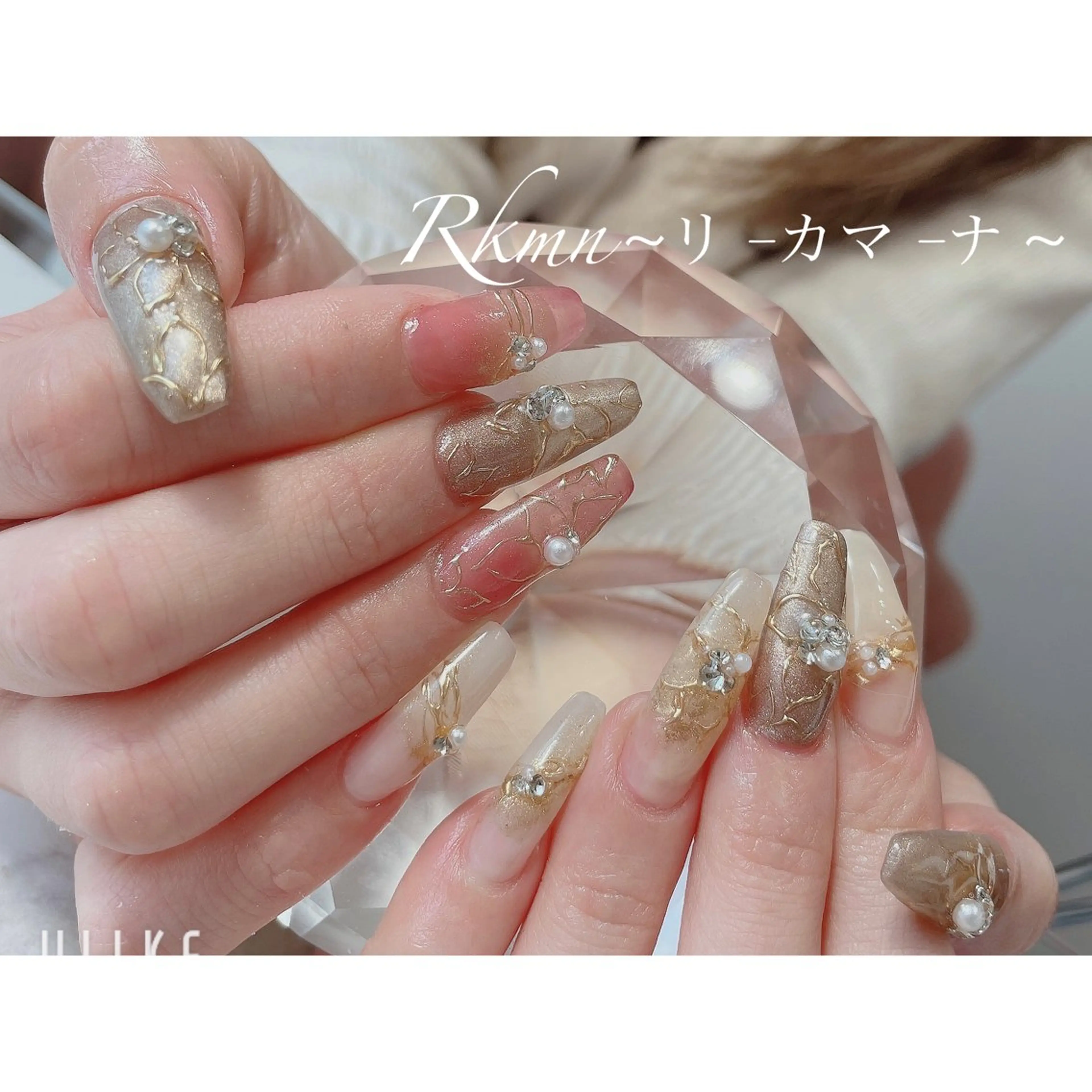 ネイル アートネイル フラワーネイル ミラーネイル ピンク 春ネイル ハンドネイル フットネイル ハンドケア Rkmn ~リ-カマ-ナ~のネイルデザイン