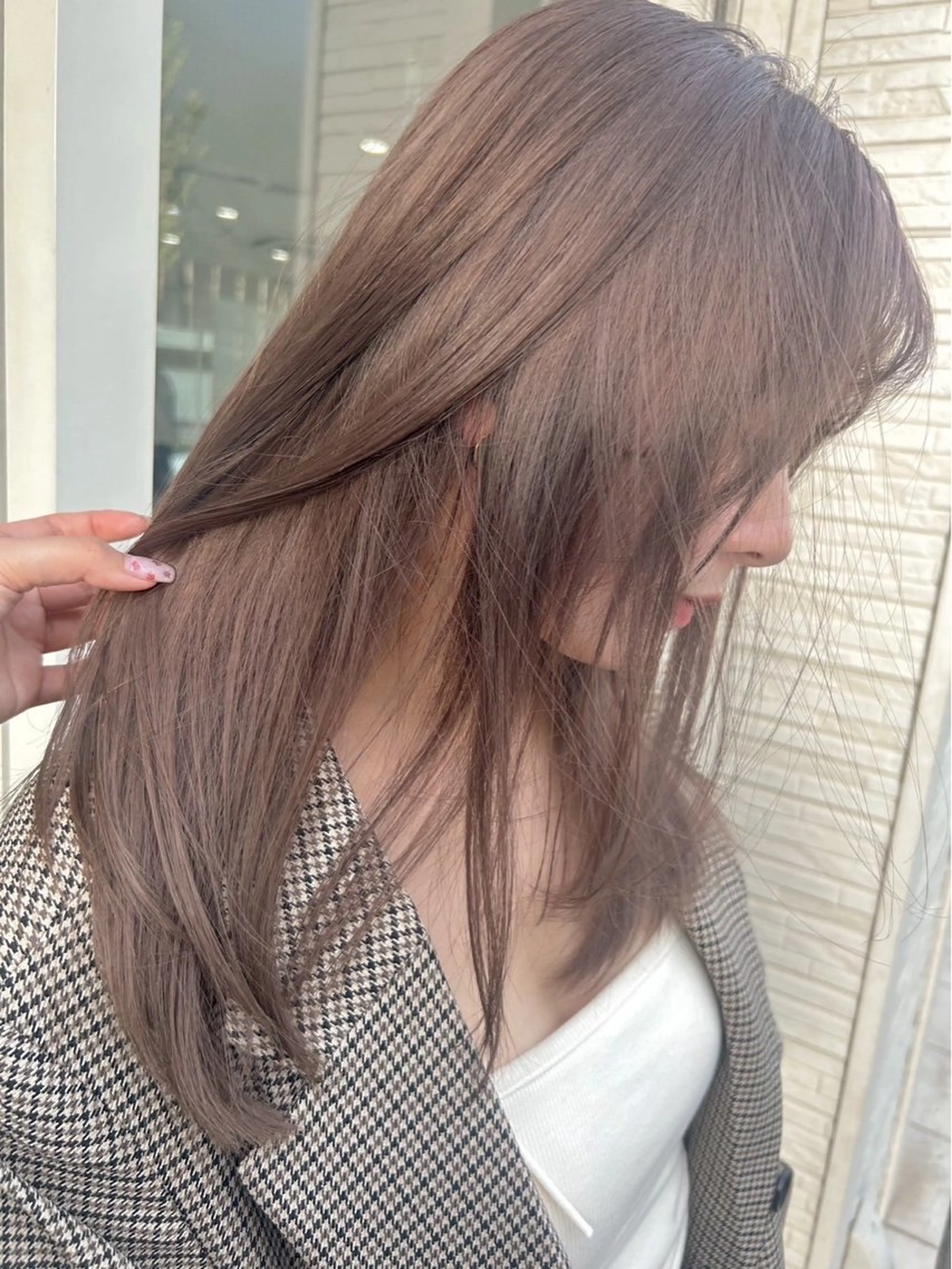 セミロング カラー ヘアカラー トリートメント ヘアセット グレージュ/ベージュ /経堂/sana🌱のヘアスタイル