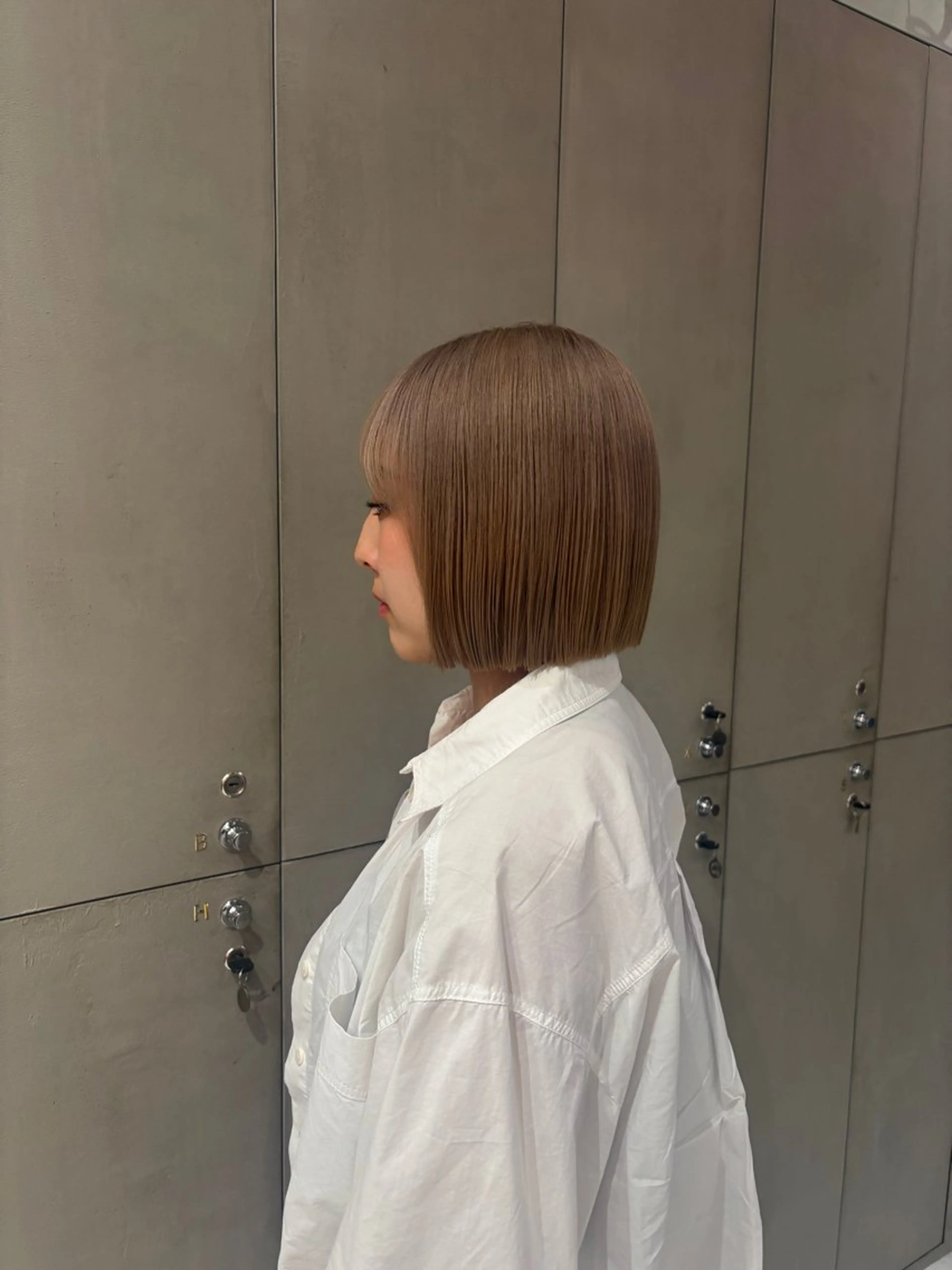 ミディアム カラー ハイトーンカラー ボブ カット ヘアカラー ️🩵RINKA/ ハイトーンカラー🩵のヘアスタイル