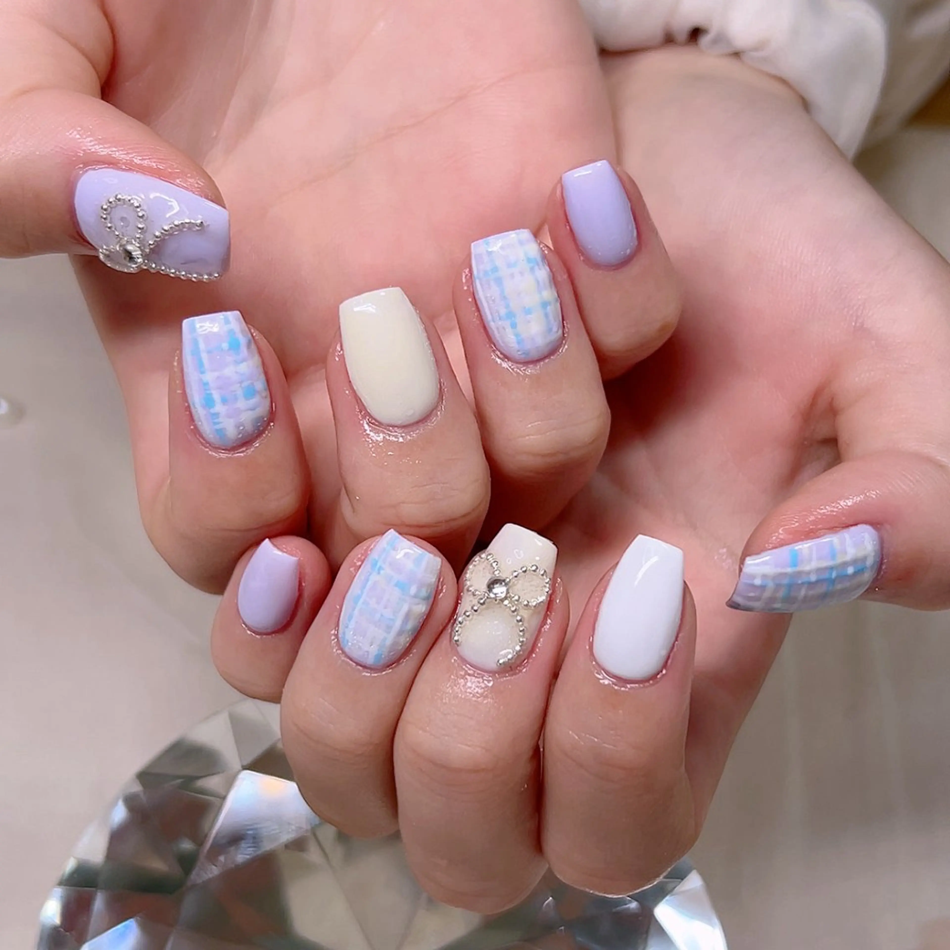 ネイル オフィスネイル リボン シンプルネイル Cute Tips nailのネイルデザイン