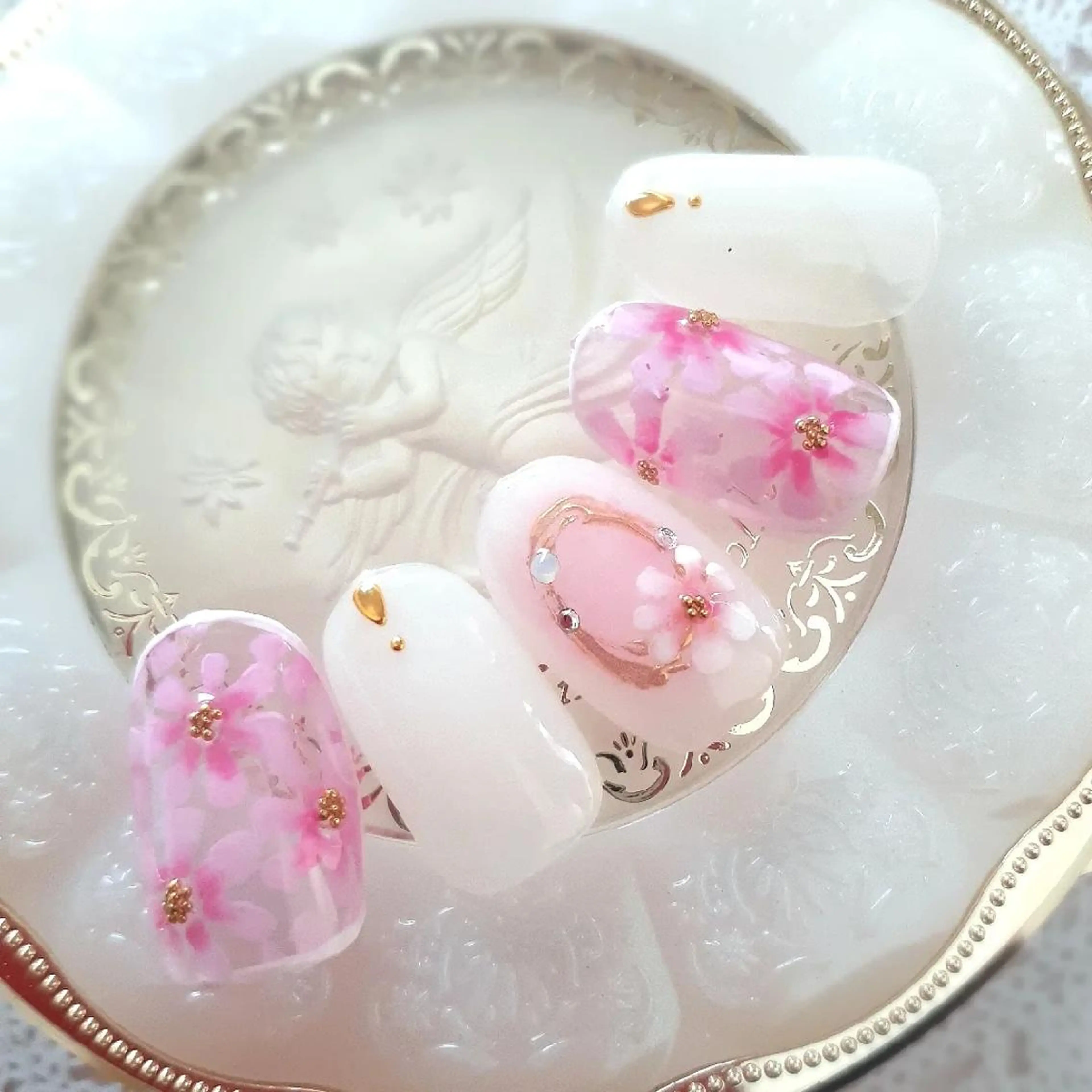 ネイル フラワーネイル ピンク ハンドネイル 池元 真由美のネイルデザイン