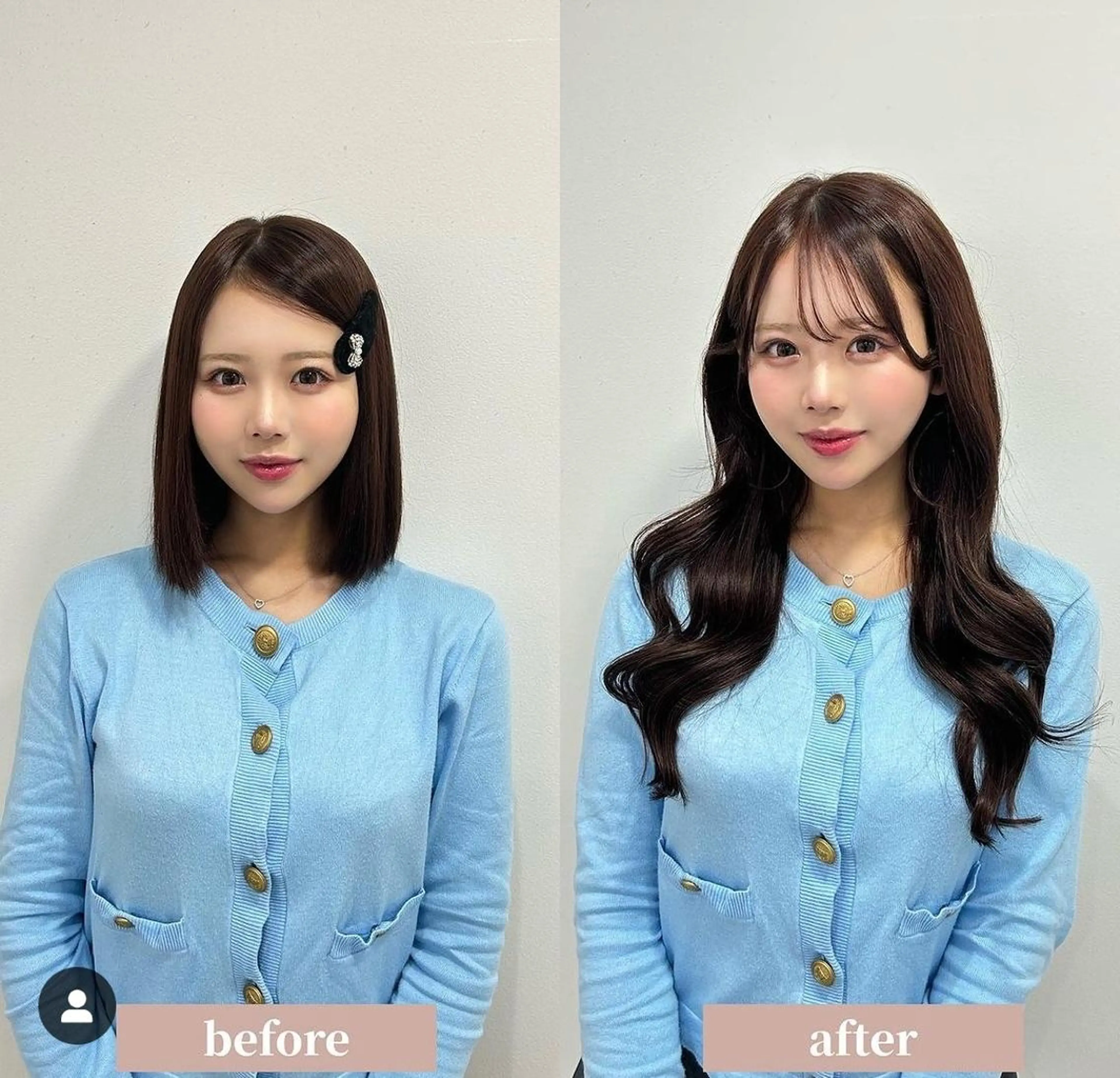 セミロング カラーとエクステ 🌟エクステのヘアスタイル