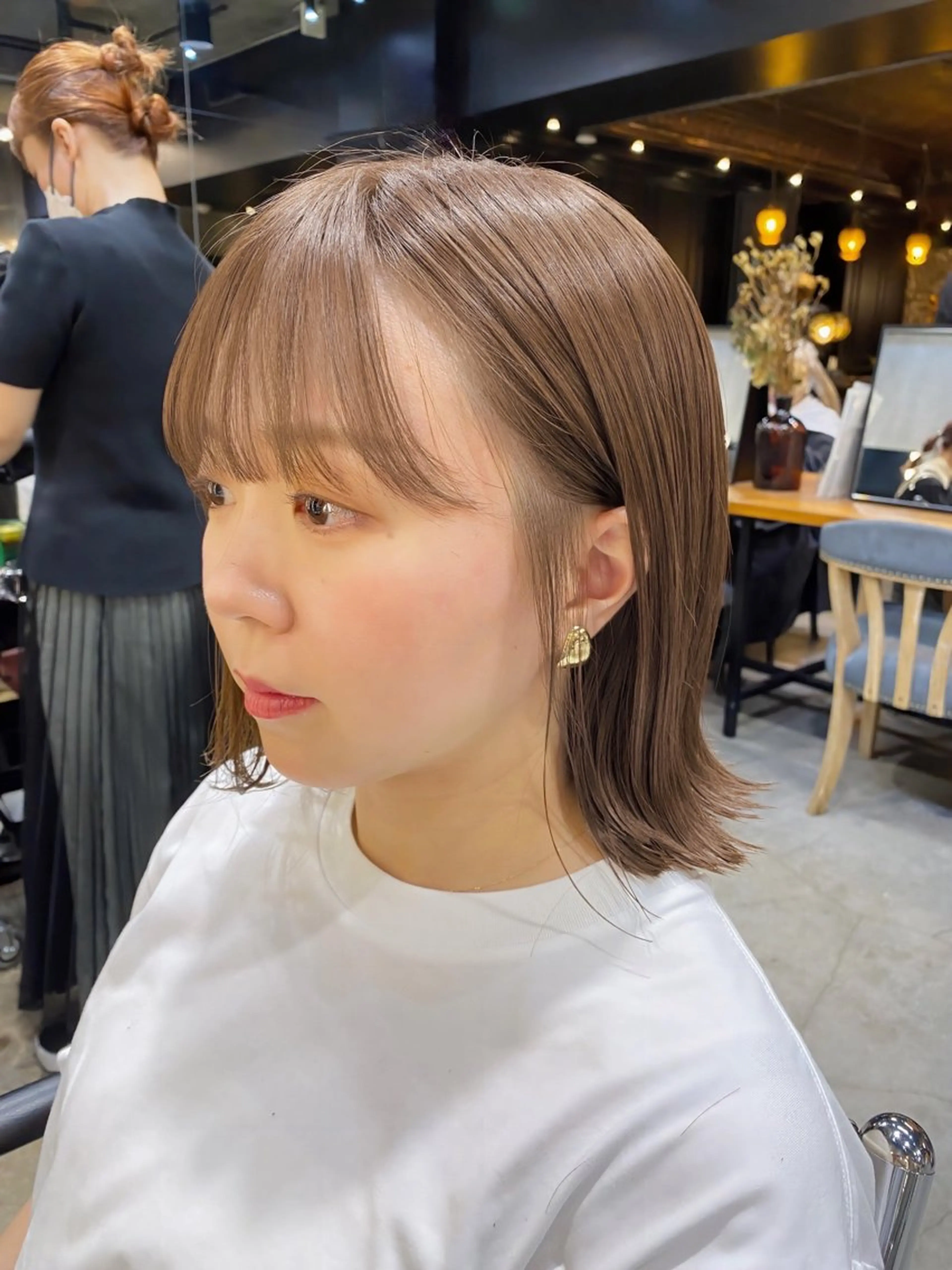 セミロング カラー ブリーチ ブラウンカラー ダブルカラー ミルクティーブラウン ブリーチなしカラー カット ヘアカラー Ms.CHARM所属・透明感カラー🌿 グレージュ🐺陽介のヘアスタイル