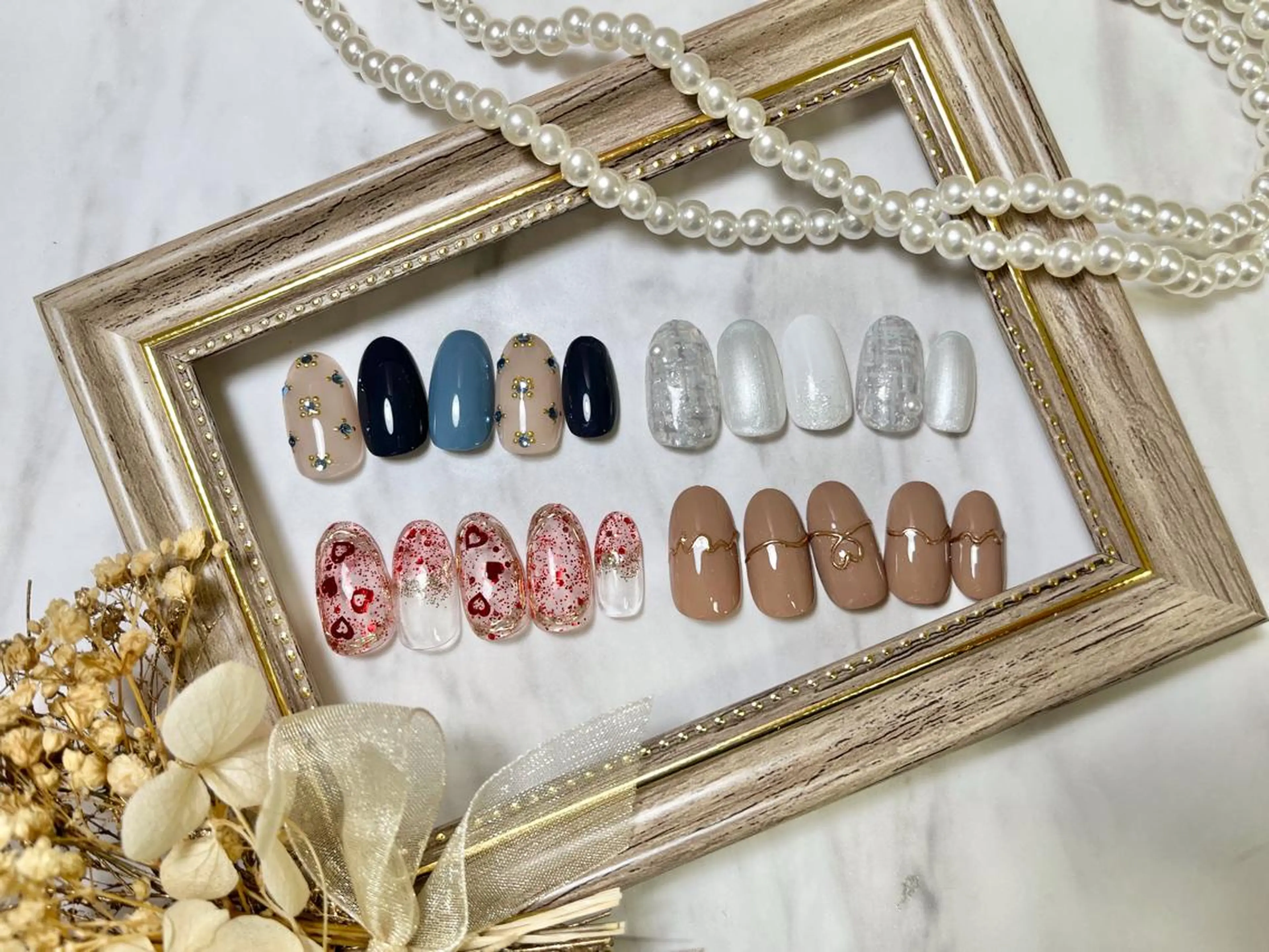 ネイル ハンドネイル ネイルPetit Ribbonのネイルデザイン