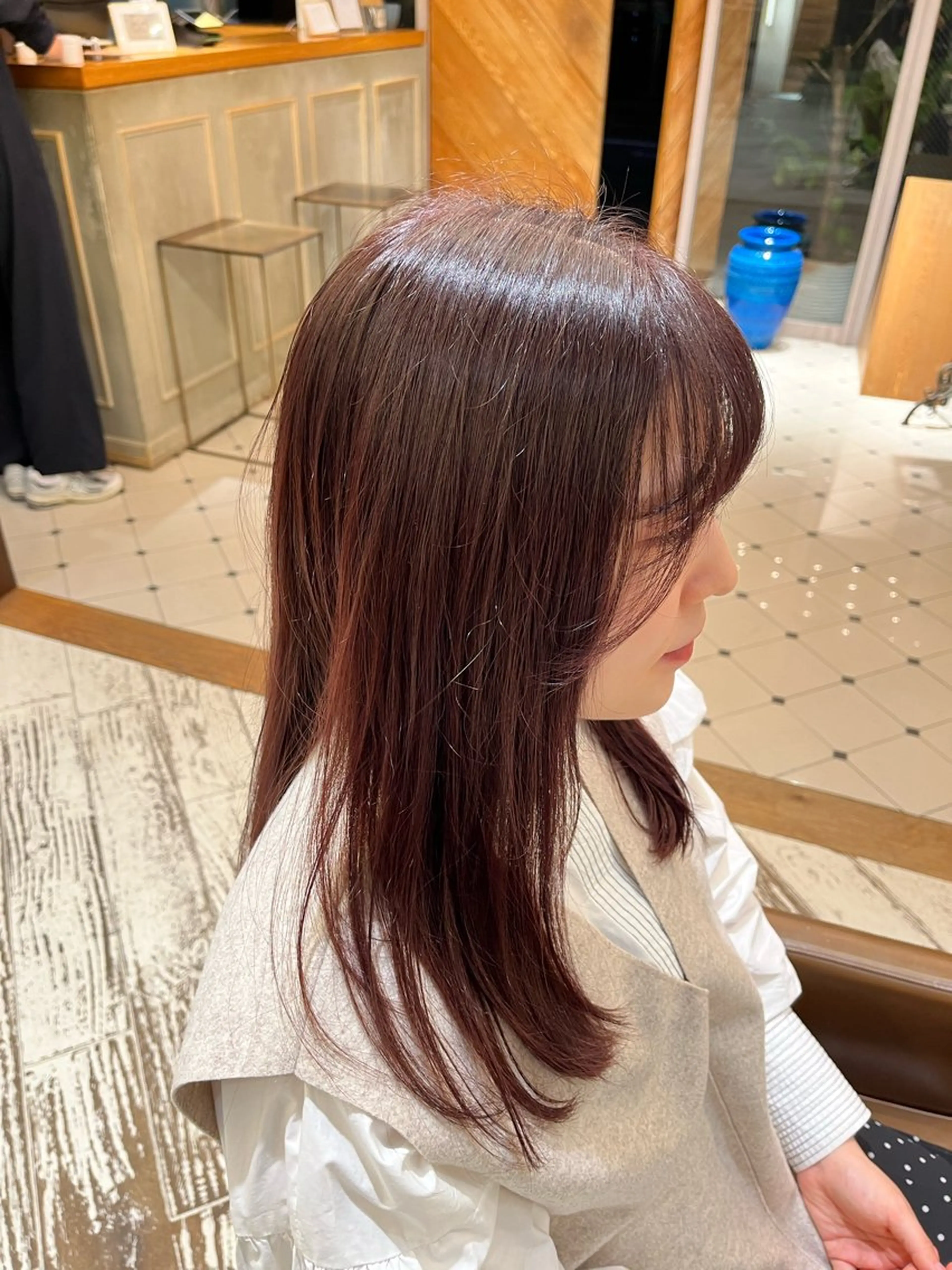 セミロング カラー ベージュカラー 透明感カラー ラベンダーカラー ラベンダーベージュ ✨大人ショートヘア ✨ロイのヘアスタイル
