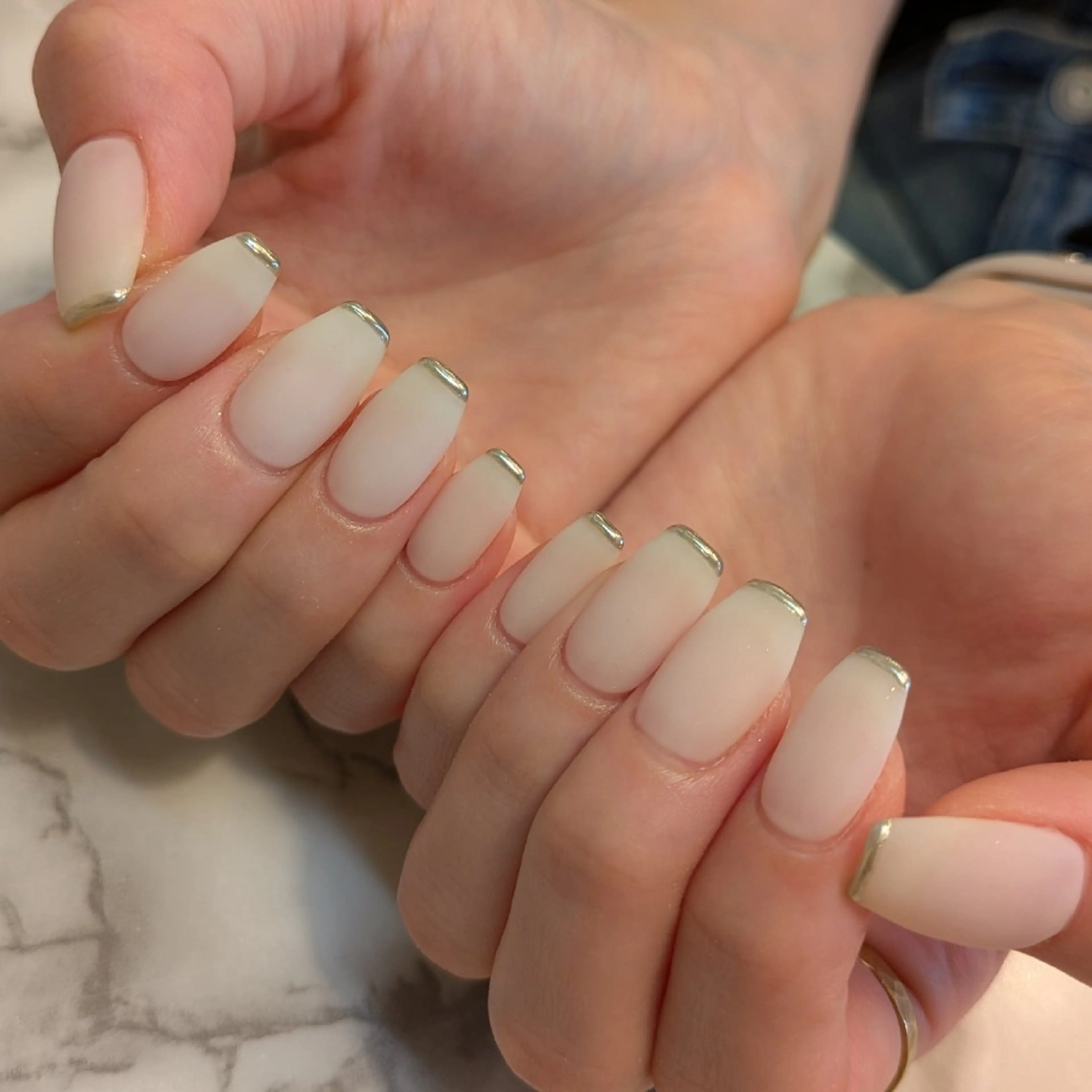 ネイル フレンチネイル ミラーネイル ジェヌインネイル 河内のネイルデザイン