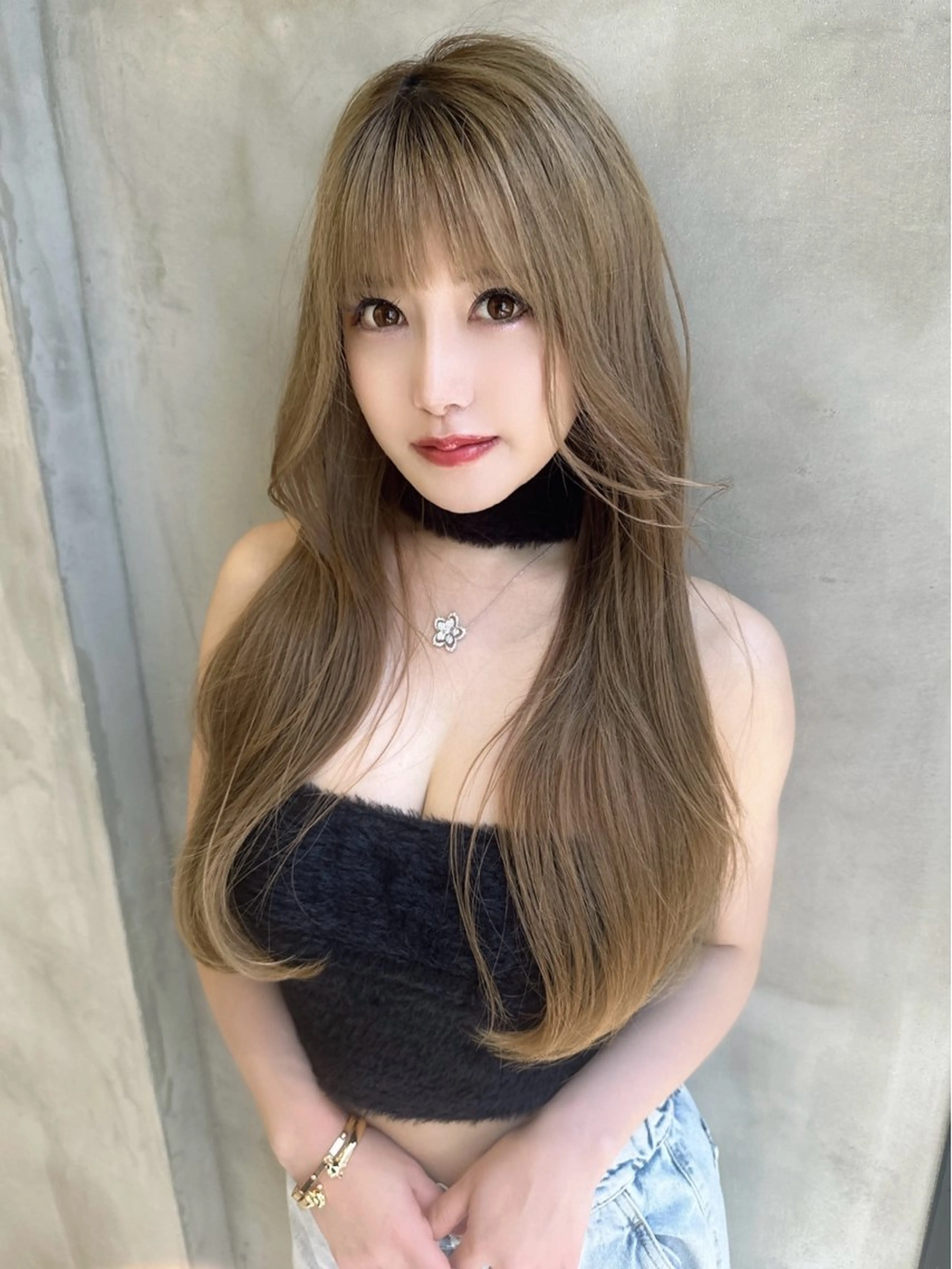 ロング カット ヘアカラー MASHU韓国ヘア/ レイヤー/透明感カラのヘアスタイル