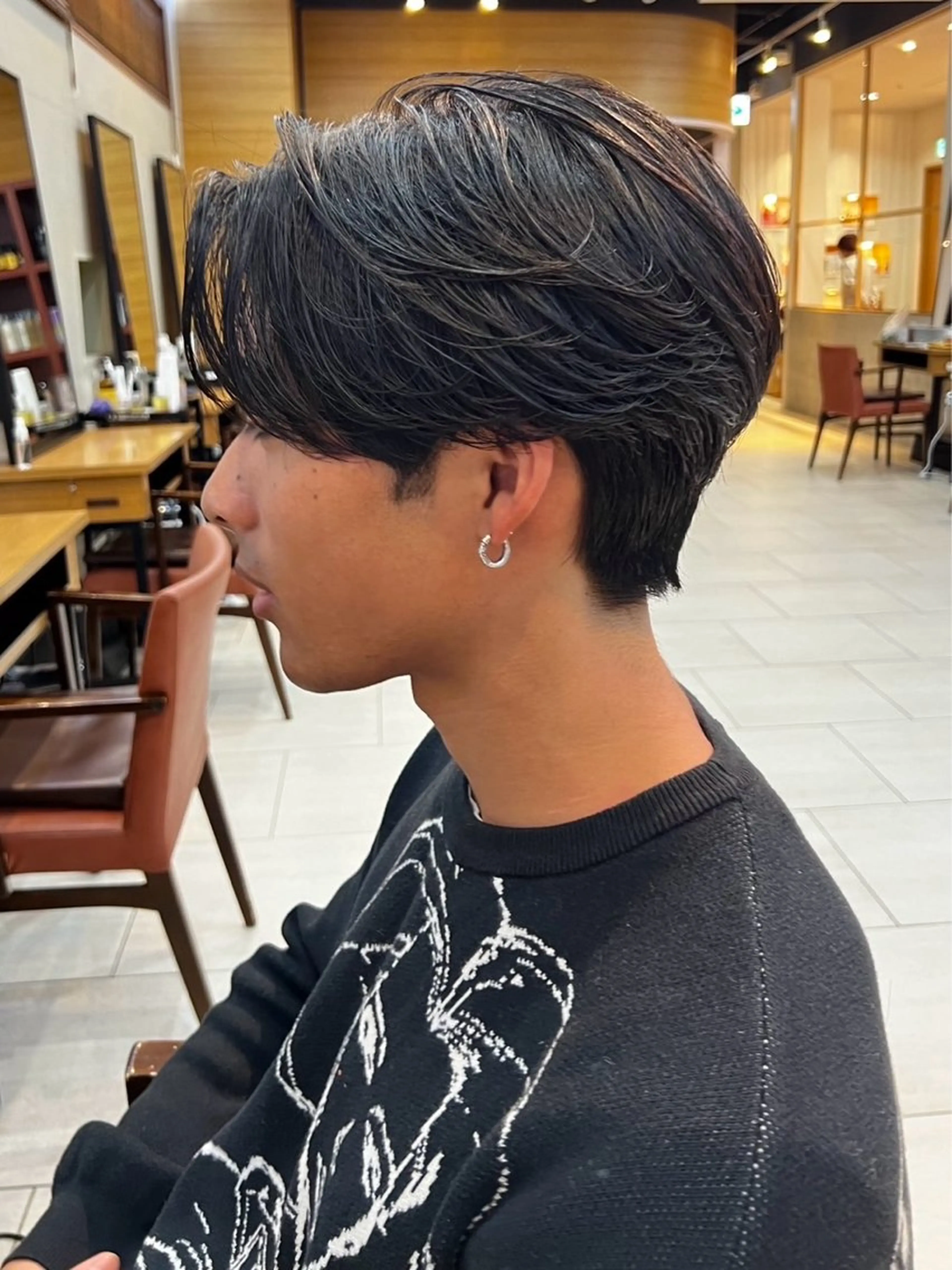 パーマ メンズ グレージュ/レイヤー /ボブ/moyu🎀のヘアスタイル