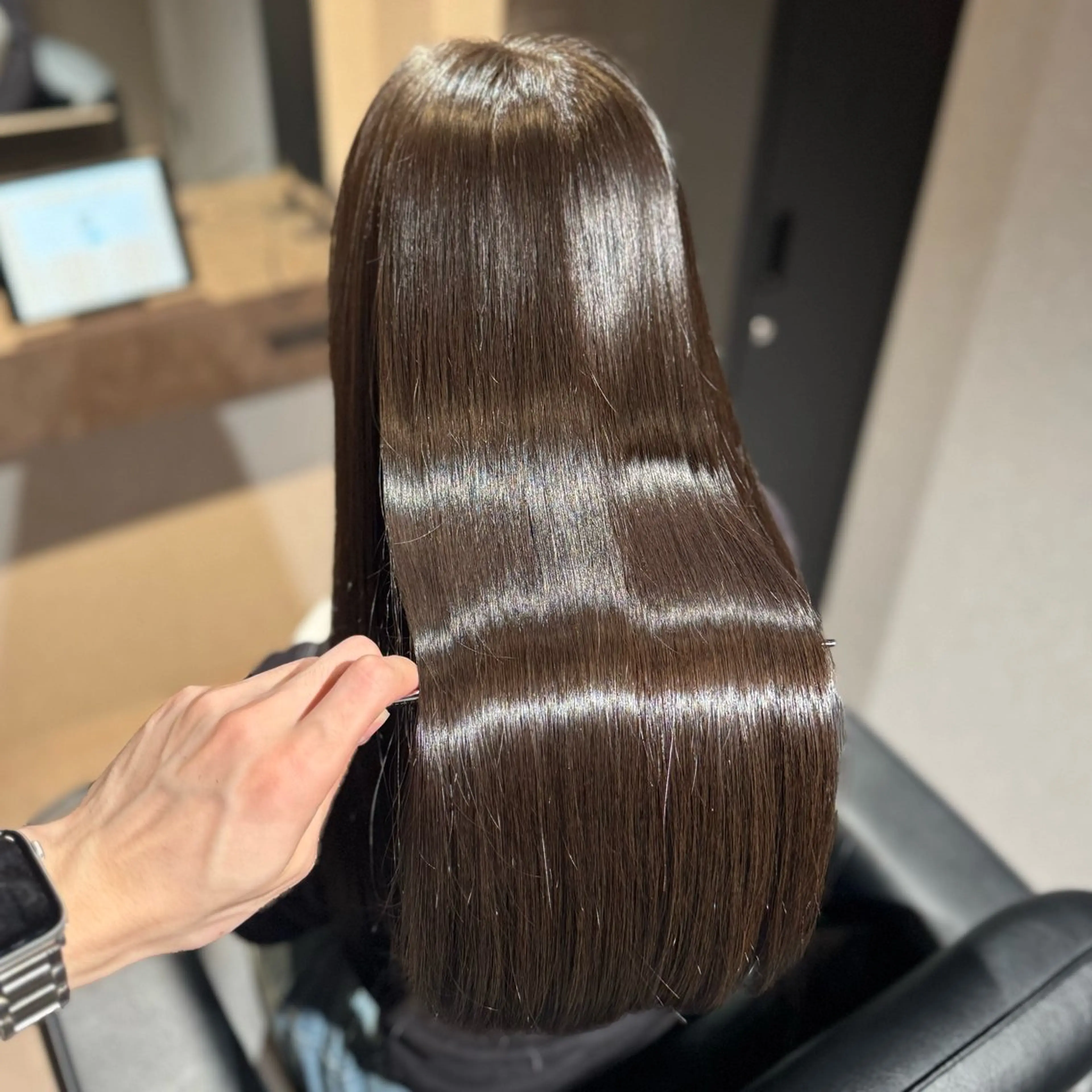 ロング パーマ 髪質改善 韓国風ヘア 縮毛矯正 トリートメント ヘアカラー トリートメント ブリーチなしカラー I 髪質改善Ⅰたつやのヘアスタイル