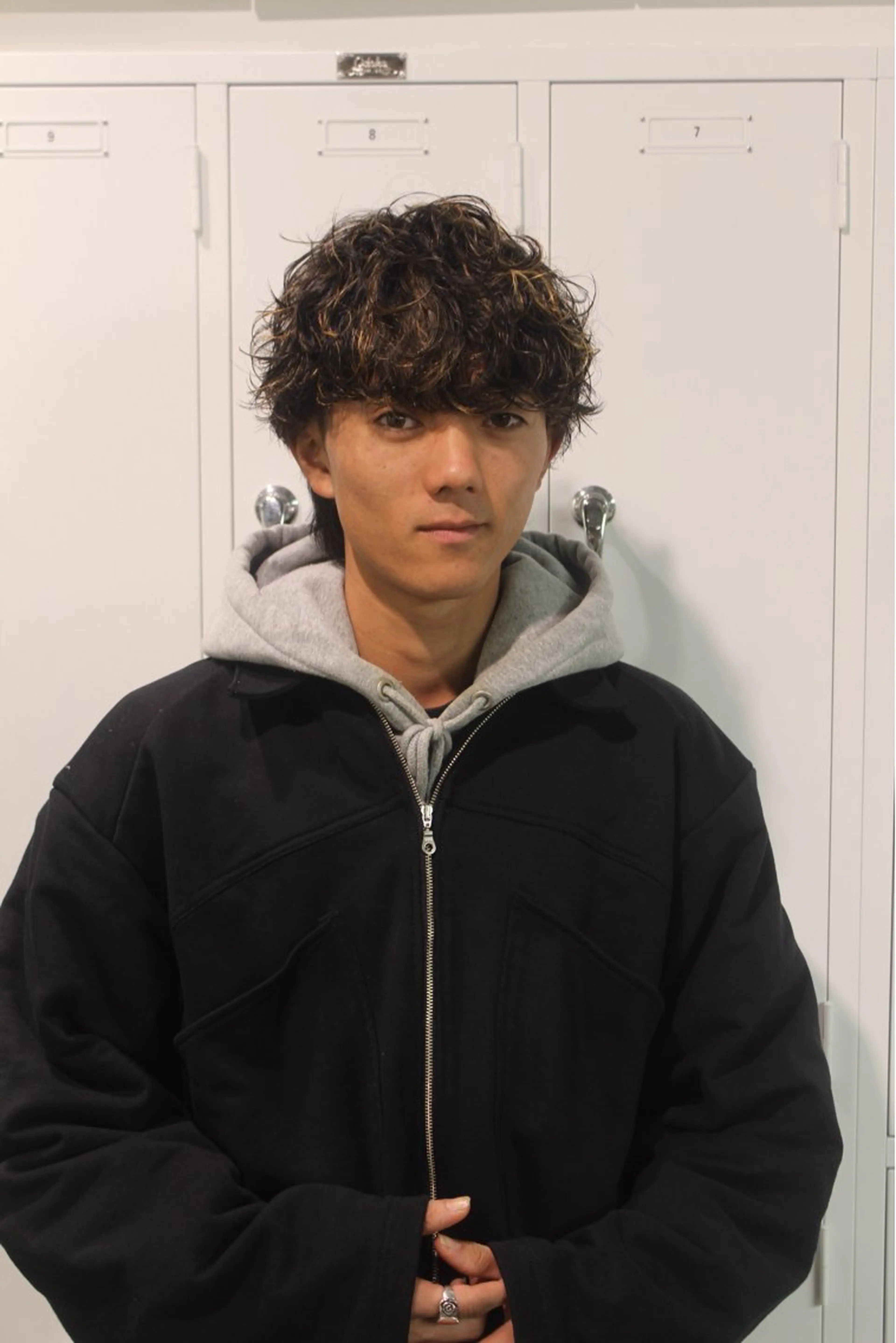 ミディアム パーマ メンズ カット パーマ fifth天神メンズ パーマ職人/山口皓大のヘアスタイル