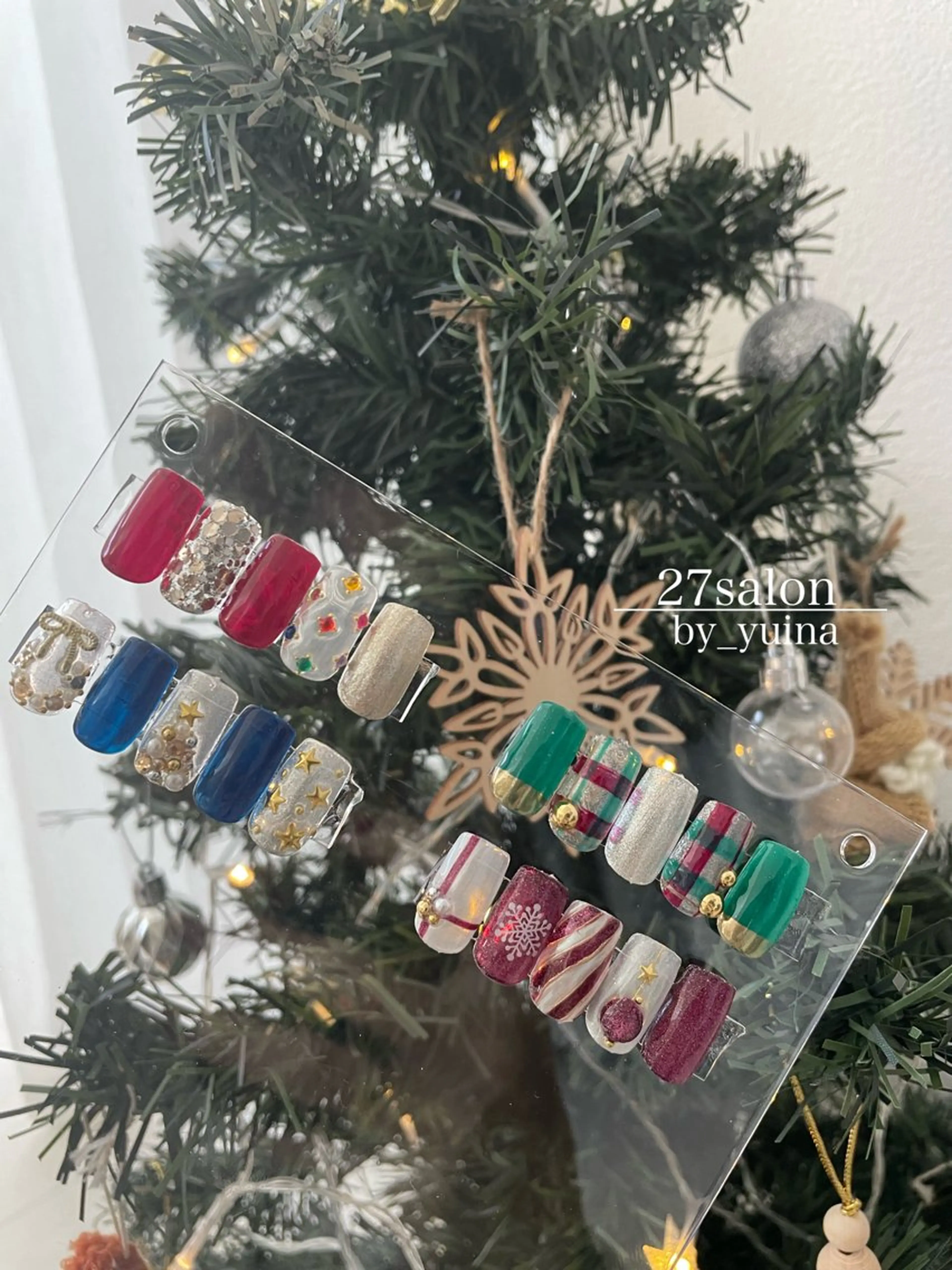 ネイル 冬ネイル クリスマス ハンドネイル 27salon yuinaのネイルデザイン