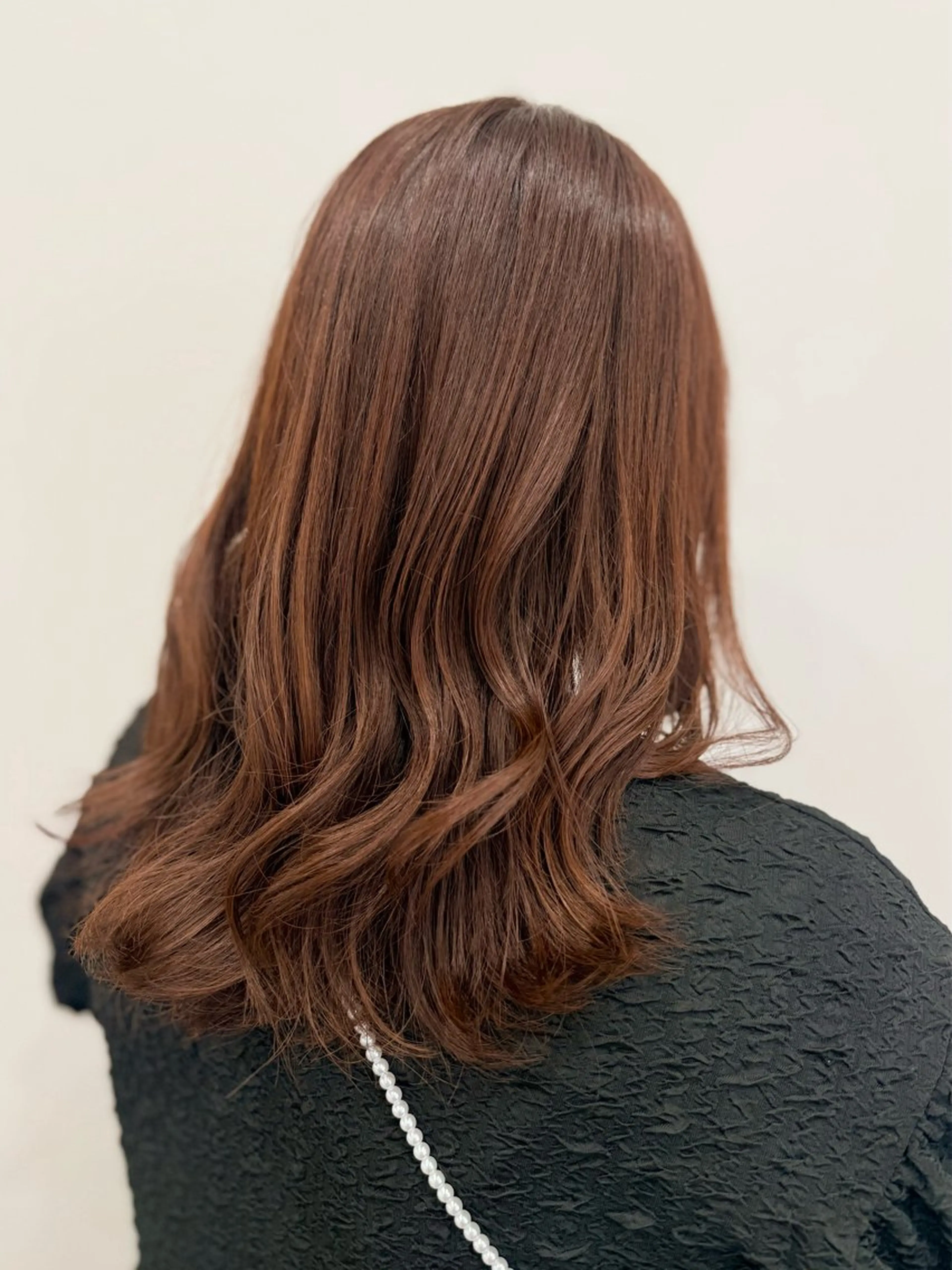 セミロング カラー ブラウンカラー オレンジ オレンジブラウン カット ヘアカラー トリートメント 🫧艶髪、暖色カラー 🫧Harukaのヘアスタイル