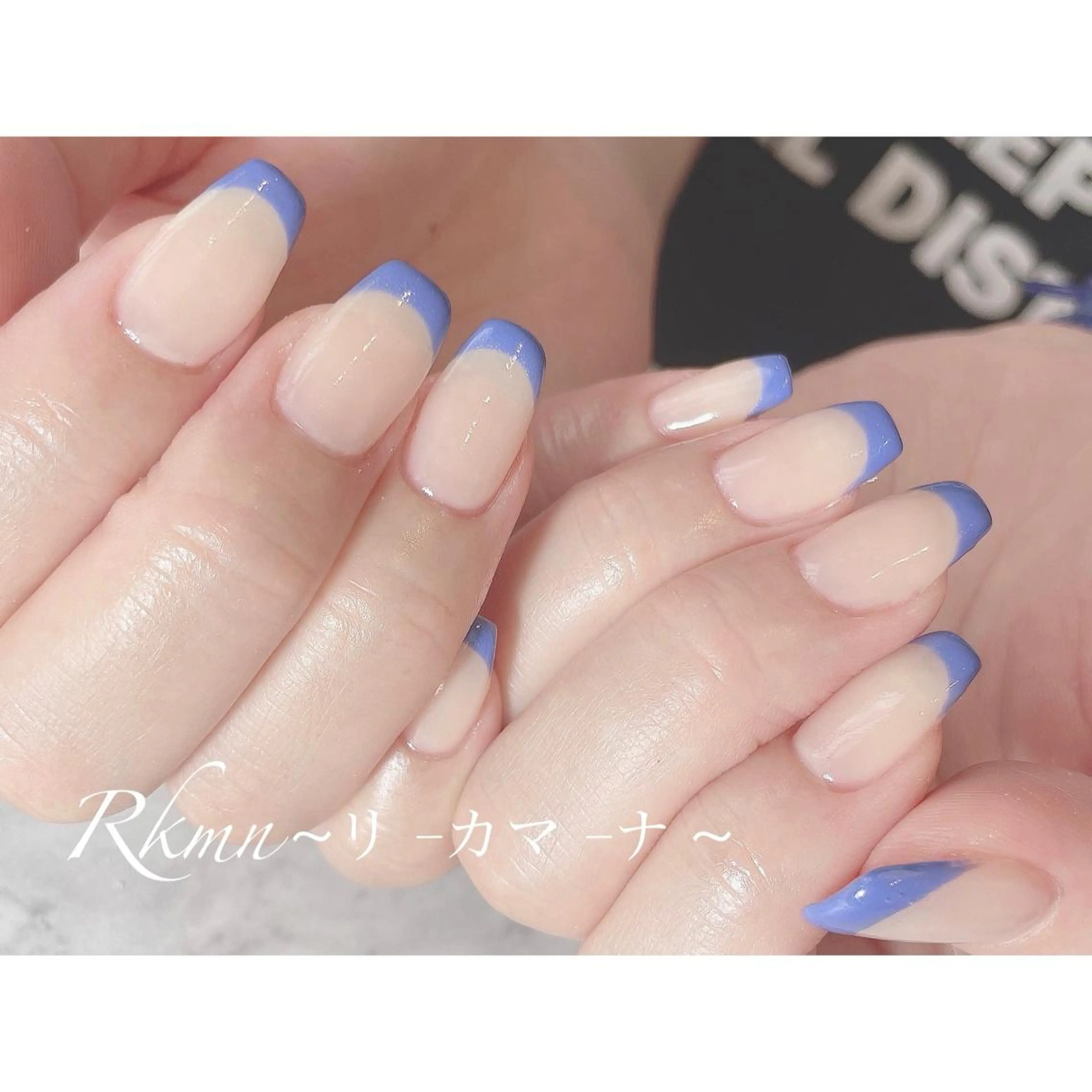 ネイル アートネイル フレンチネイル パープル シンプルネイル 春ネイル ハンドネイル フットネイル ハンドケア Rkmn ~リ-カマ-ナ~のネイルデザイン