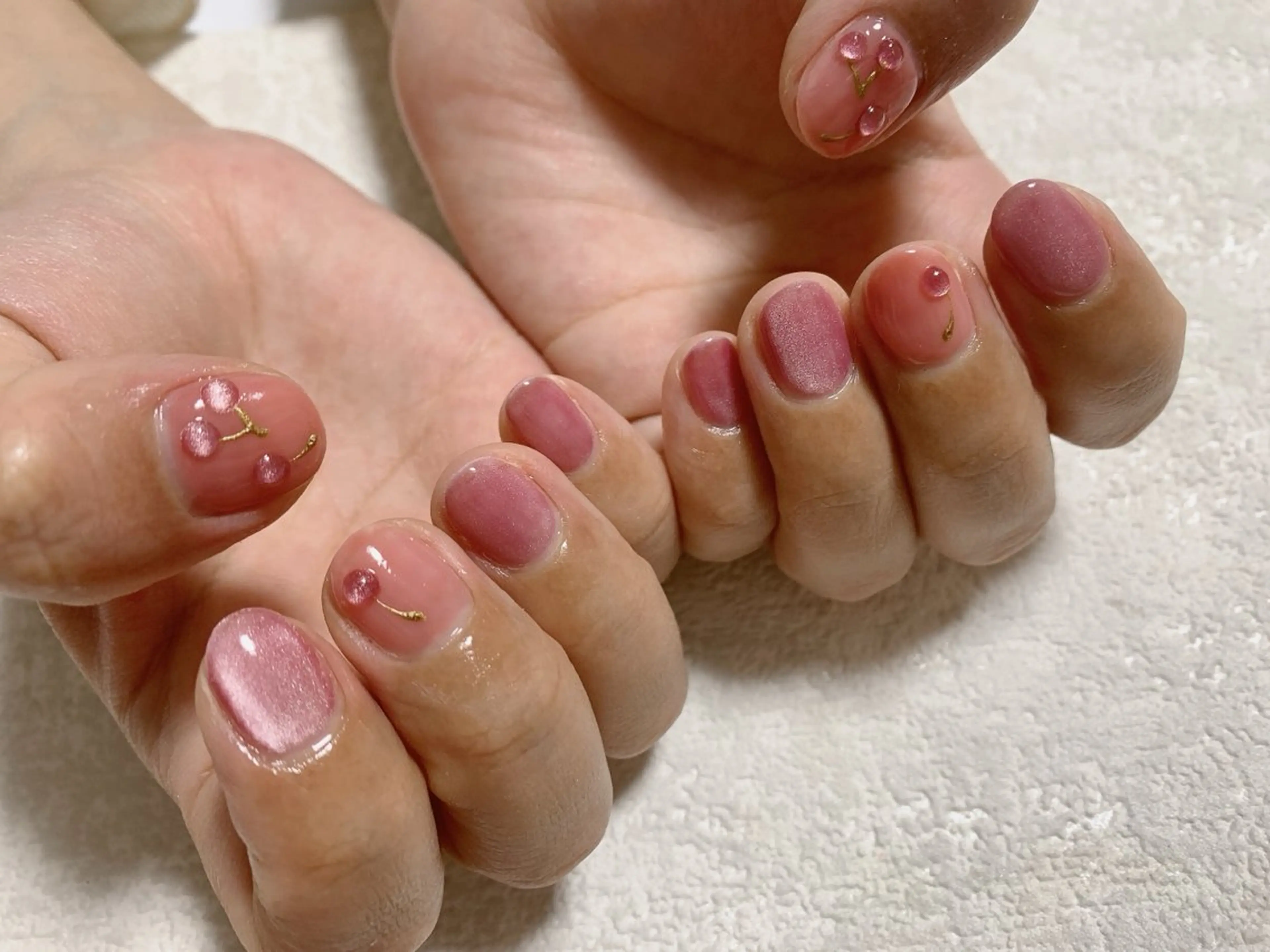 ネイル ジェルネイル マグネットネイル メンズネイル パラジェル 春ネイル kiki nail たまプラーザのネイルデザイン