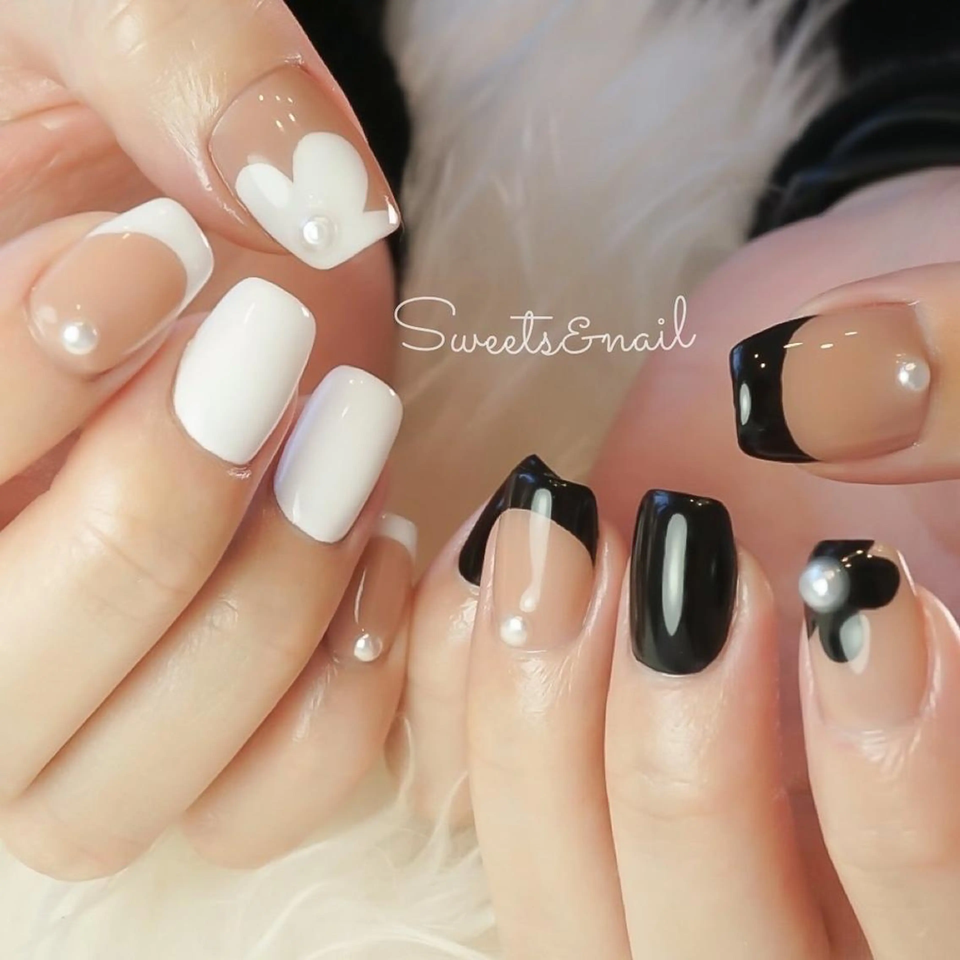 ネイル フラワーネイル フレンチネイル 持ち込み ワンカラーネイル バレンタイン Sweets＆ nail みなこのネイルデザイン