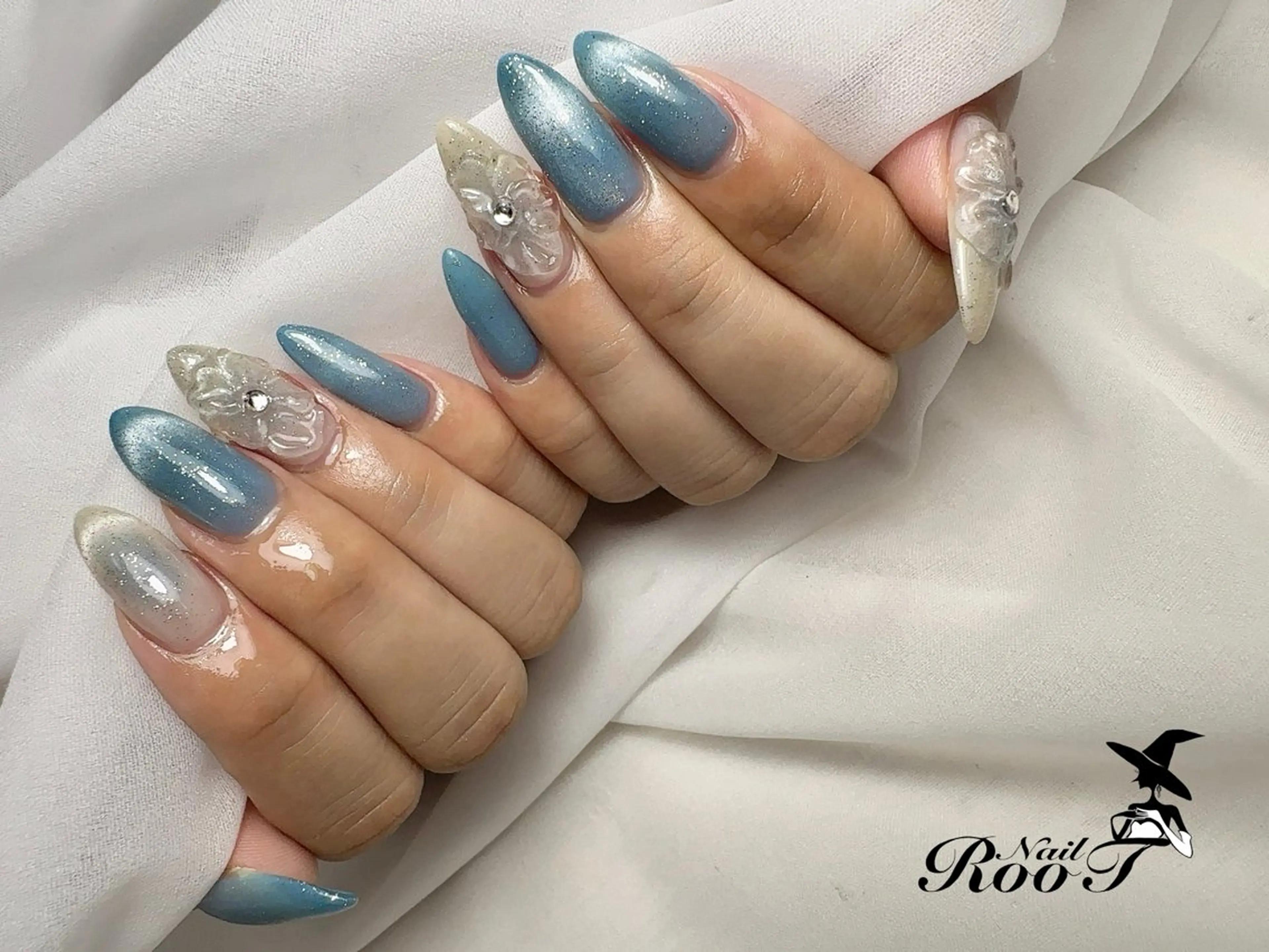 ネイル クリアネイル フラッシュネイル マグネットネイル ハンドネイル RooT Nailのネイルデザイン