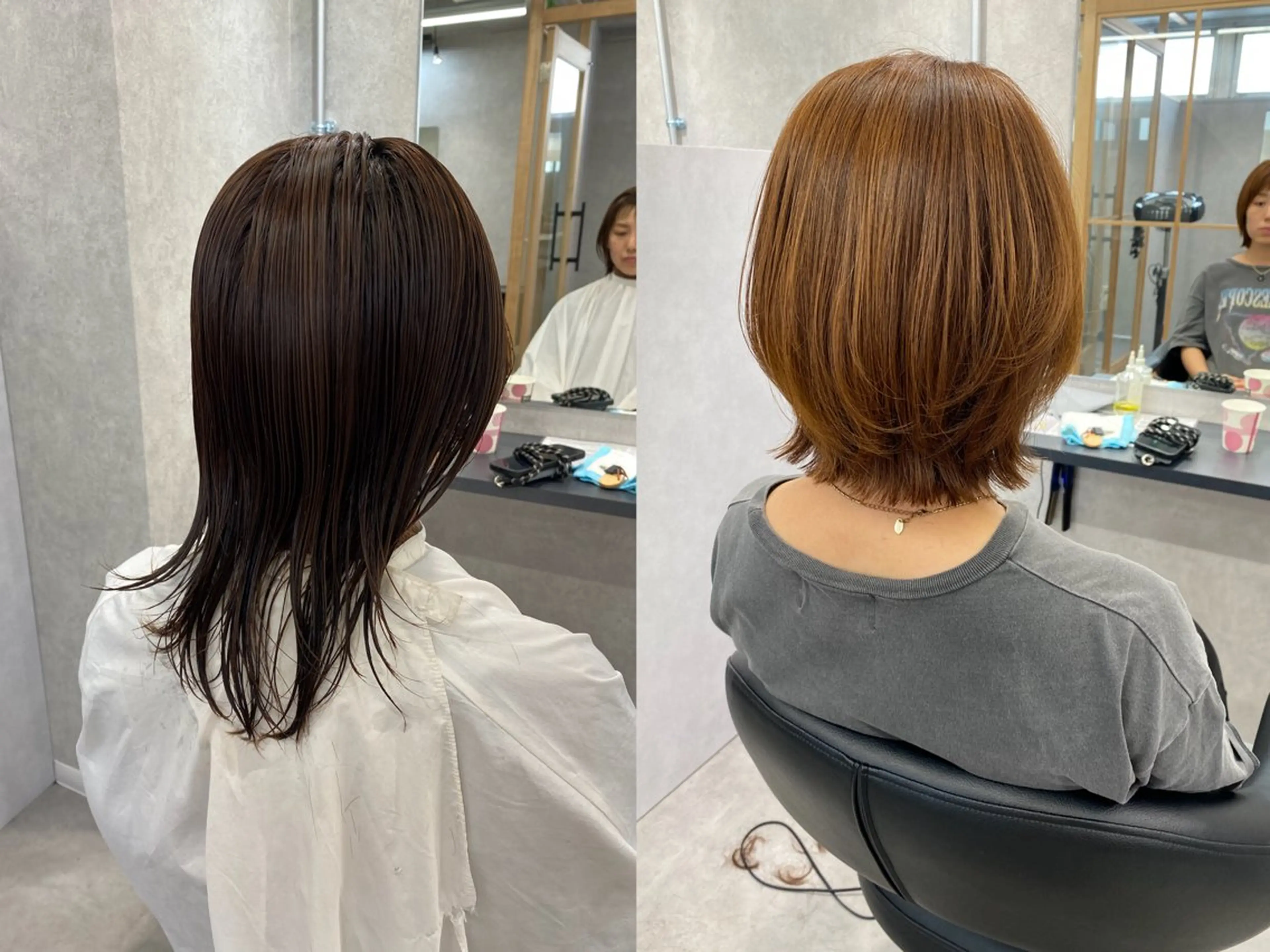 ミディアム 切りっぱなしボブ ボブ ウルフカット 🌸Bob🌸 市井友佳子のヘアスタイル