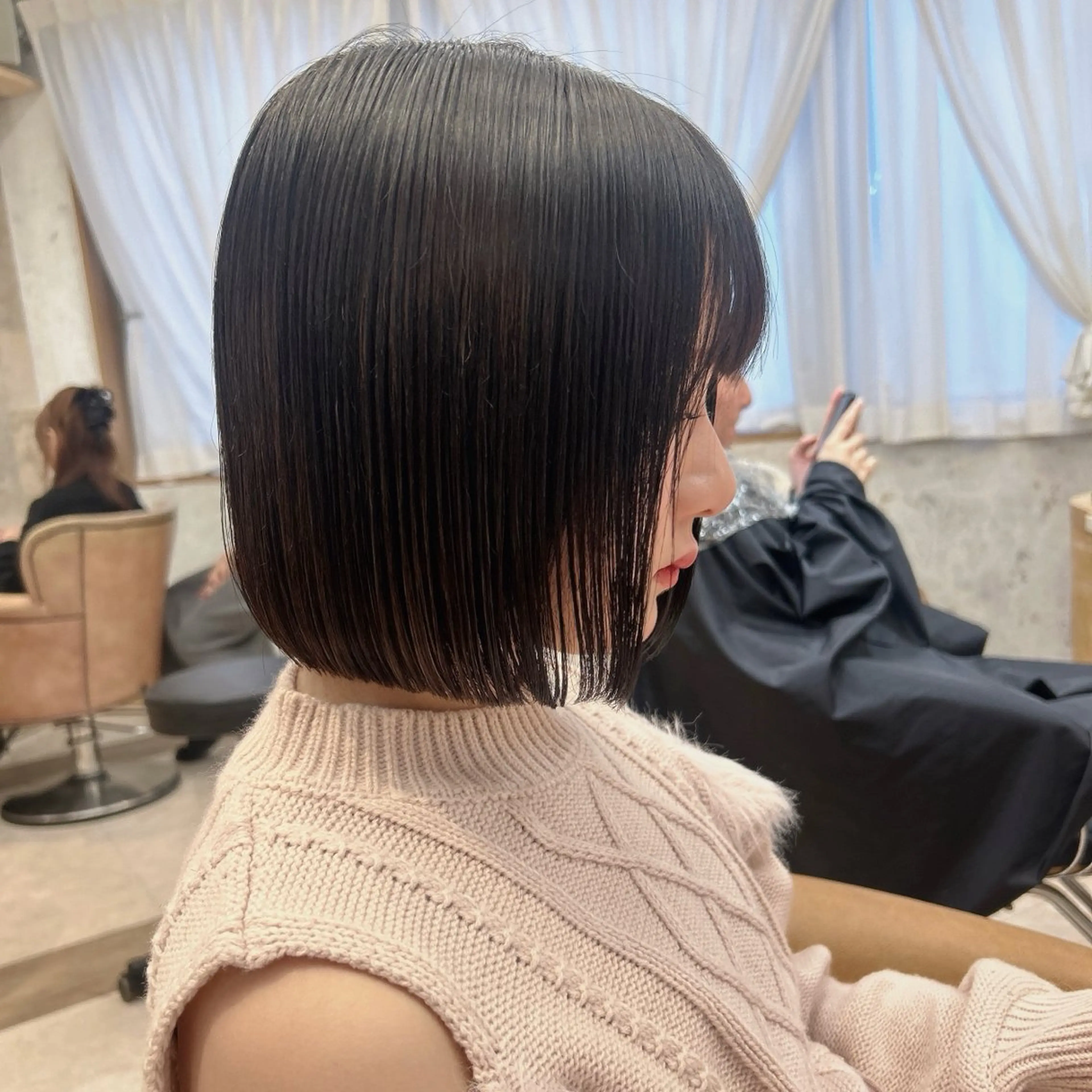 ミディアム カット ヘアカラー トリートメント 艶カラー/ボブ /似合わせ/田口愛那のヘアスタイル