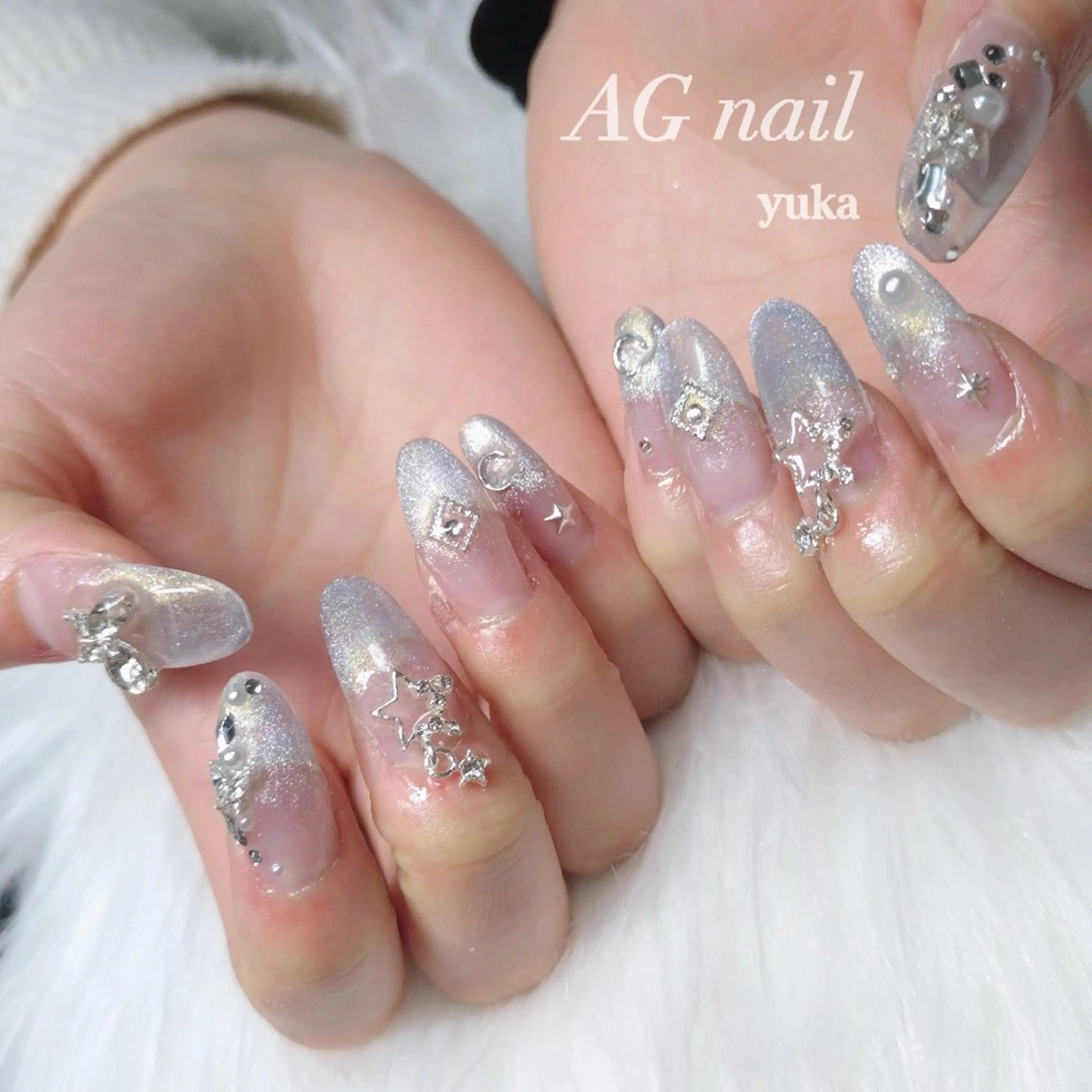 ネイル 成人式 グラデーション マグネットネイル AG nail 〚　yuka　〛のネイルデザイン