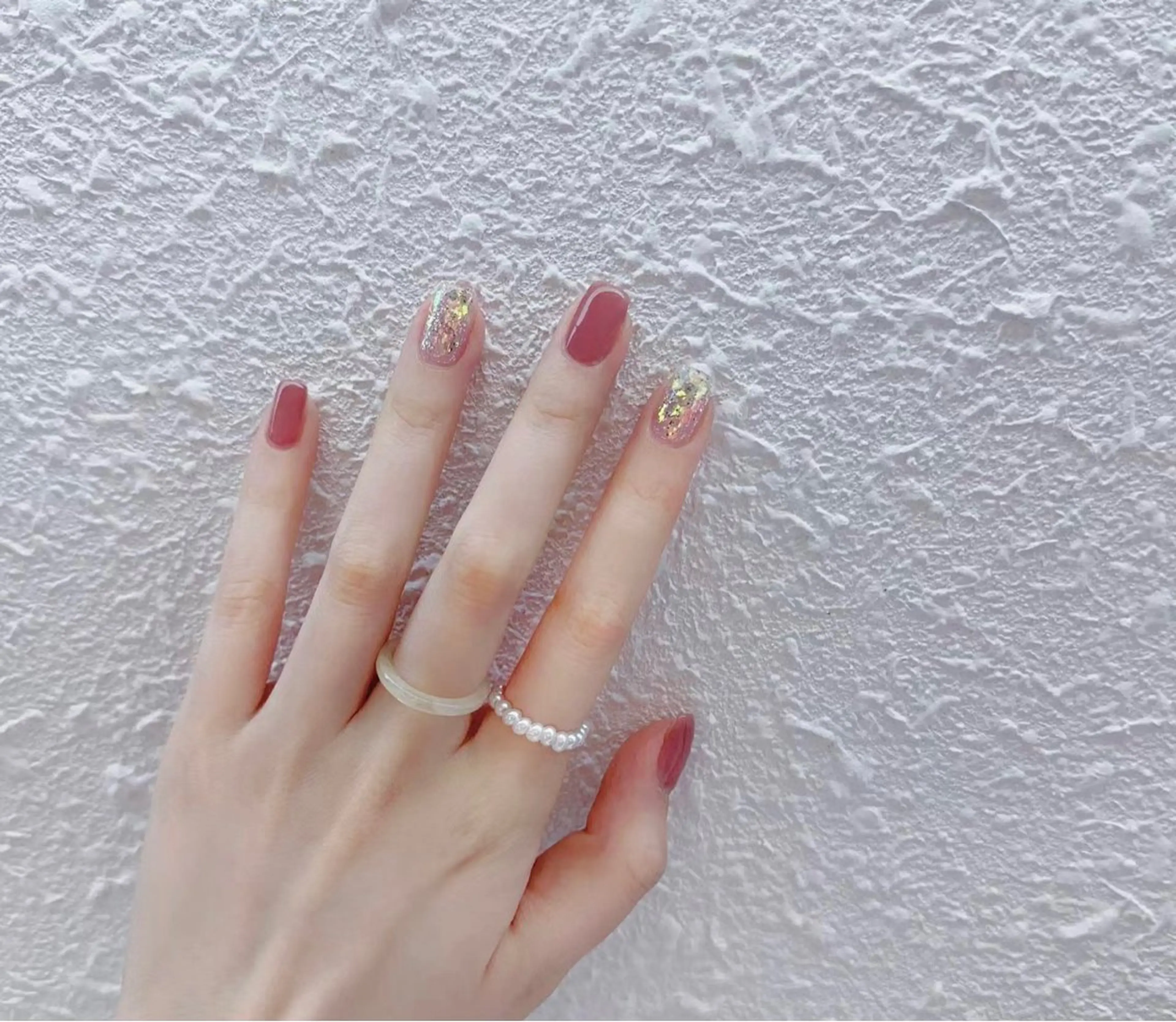 ネイル ジェルネイル ハート 韓国ネイル ニュアンスネイル パラジェル Niko nailサロンのネイルデザイン