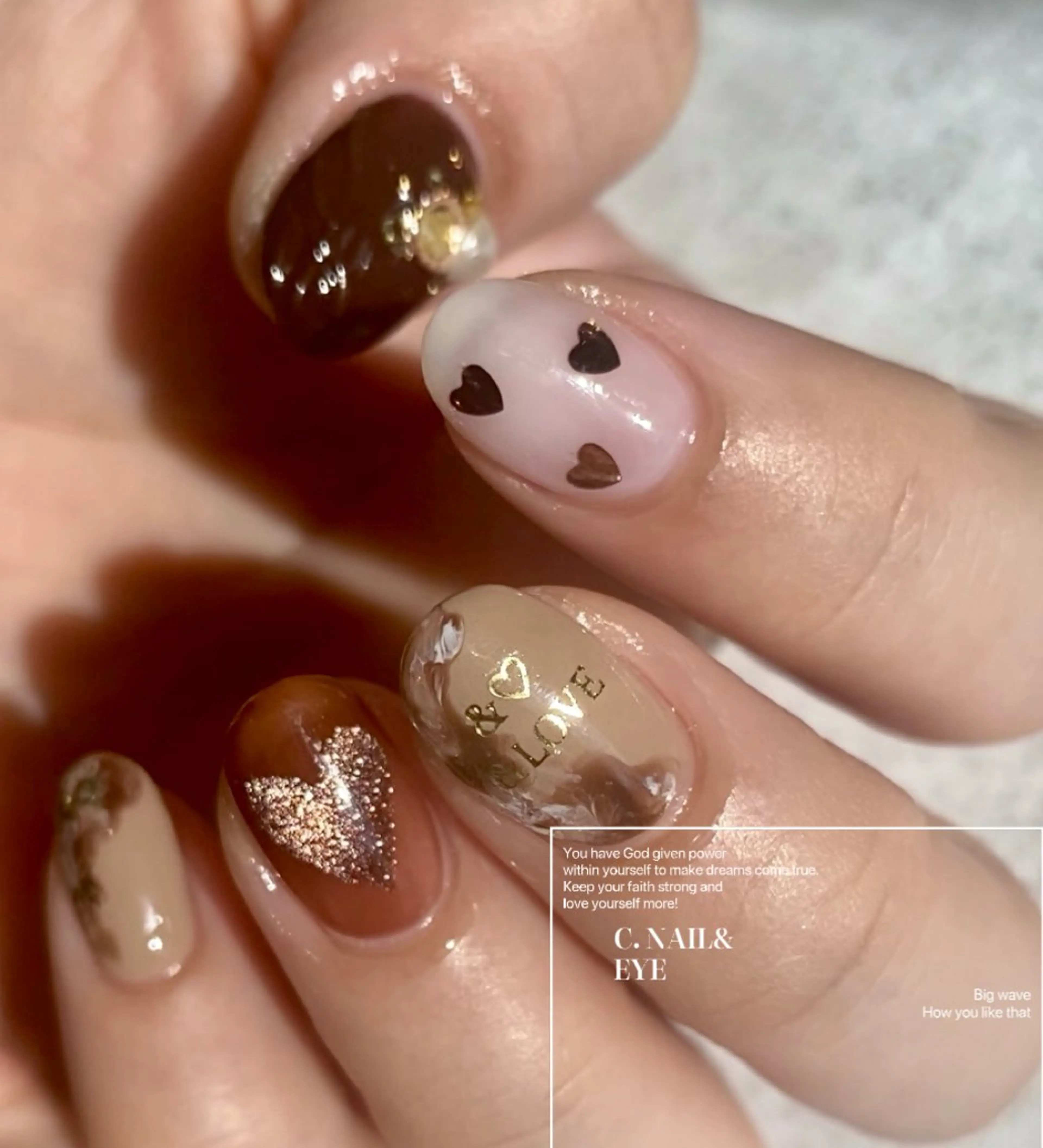 ネイル ハート マグネットネイル バレンタイン C.Nail &Eye筑紫駅のネイルデザイン