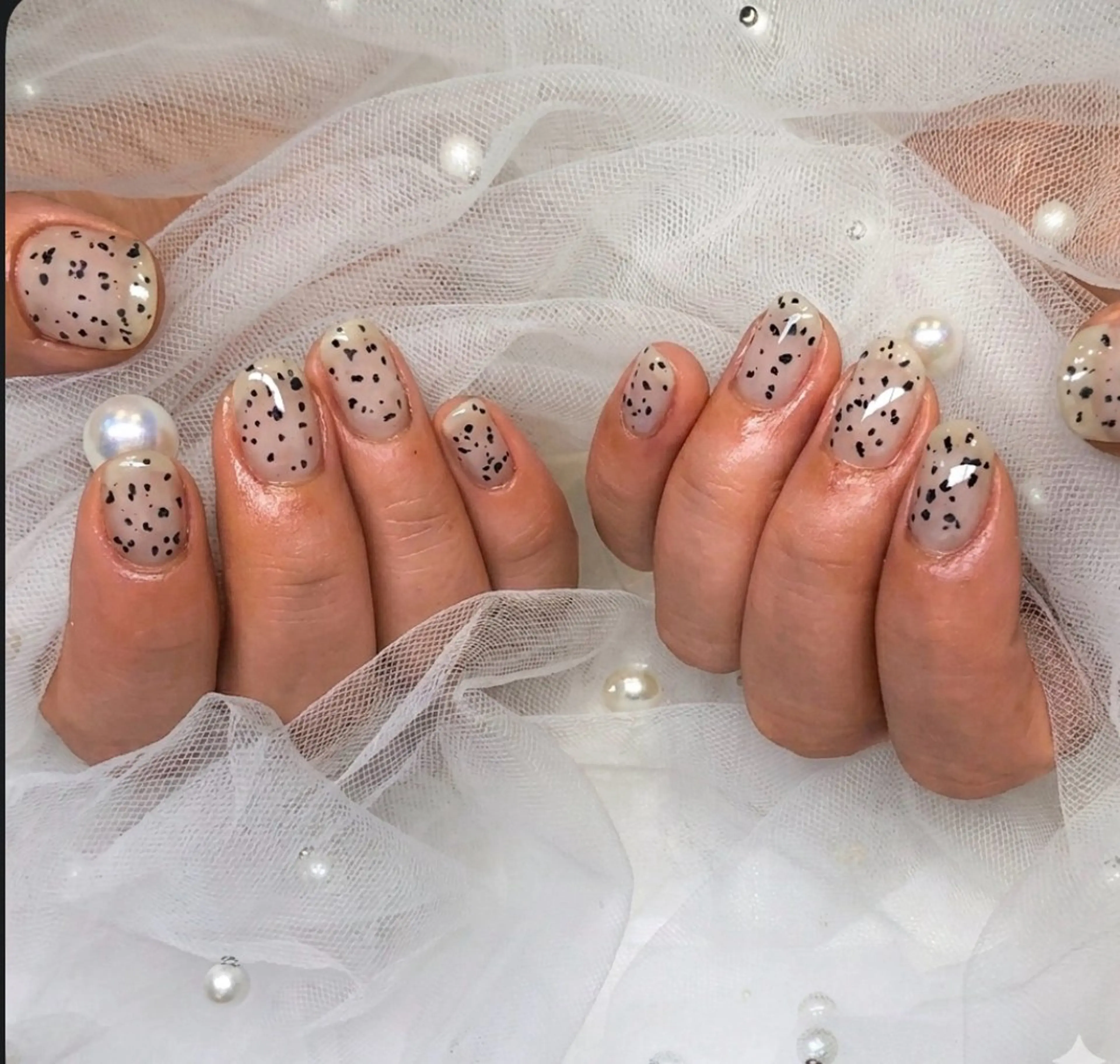 ネイル クリアネイル ラメ(グリッター) ワンカラーネイル ハンドネイル サイトウ マナミのネイルデザイン