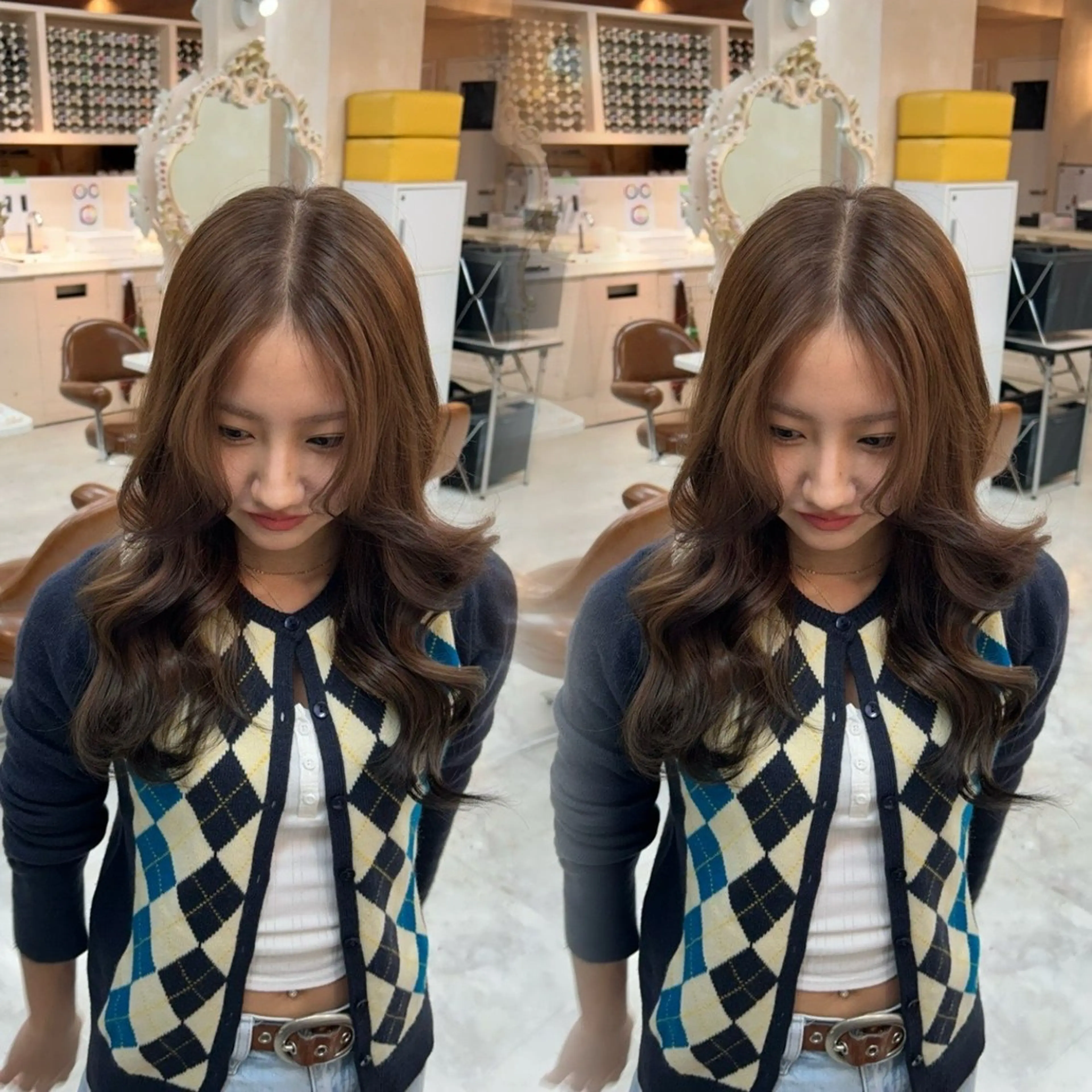 ミディアム カラー PELE manaのヘアスタイル