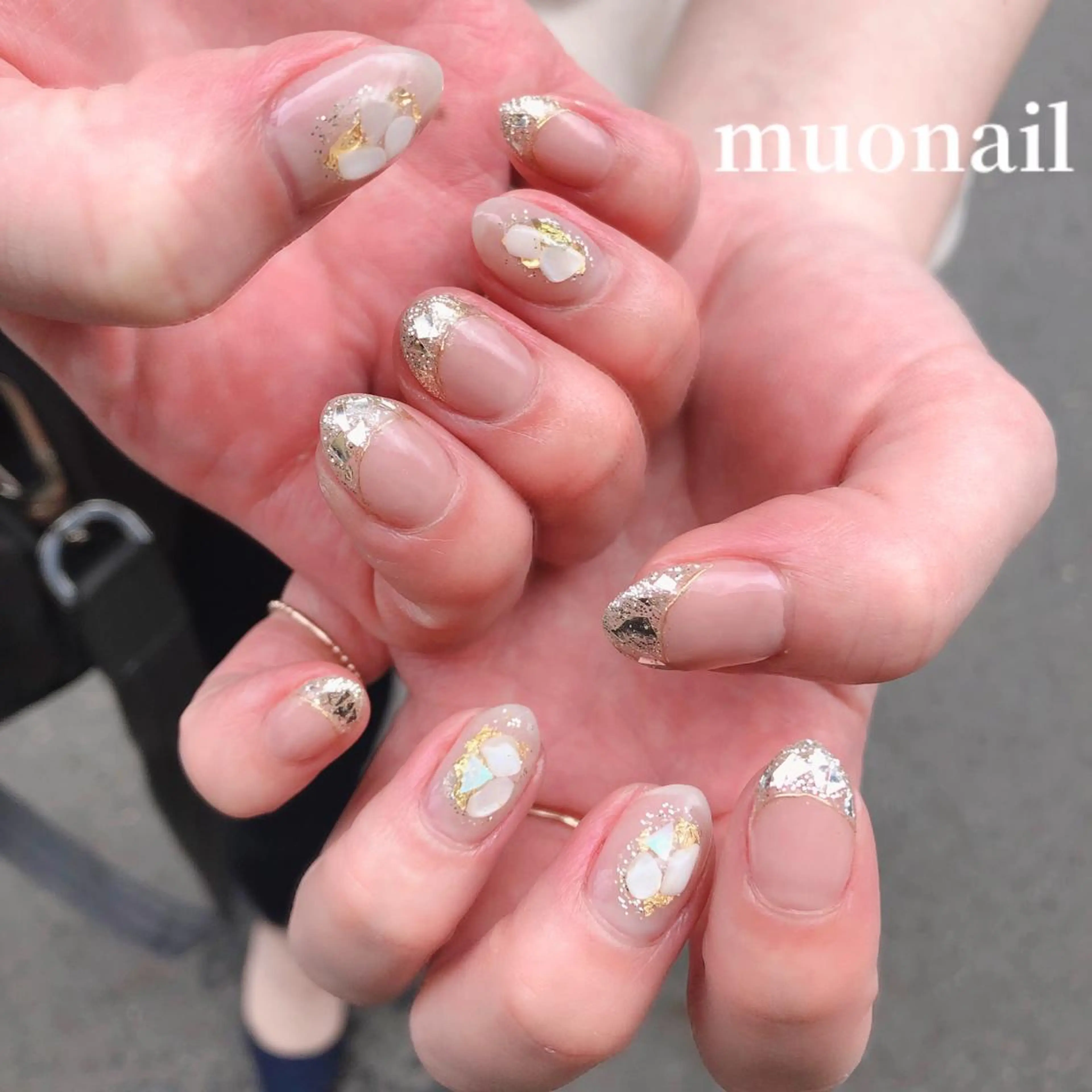 ネイル フレンチネイル ミラーネイル Sand by muoのネイルデザイン