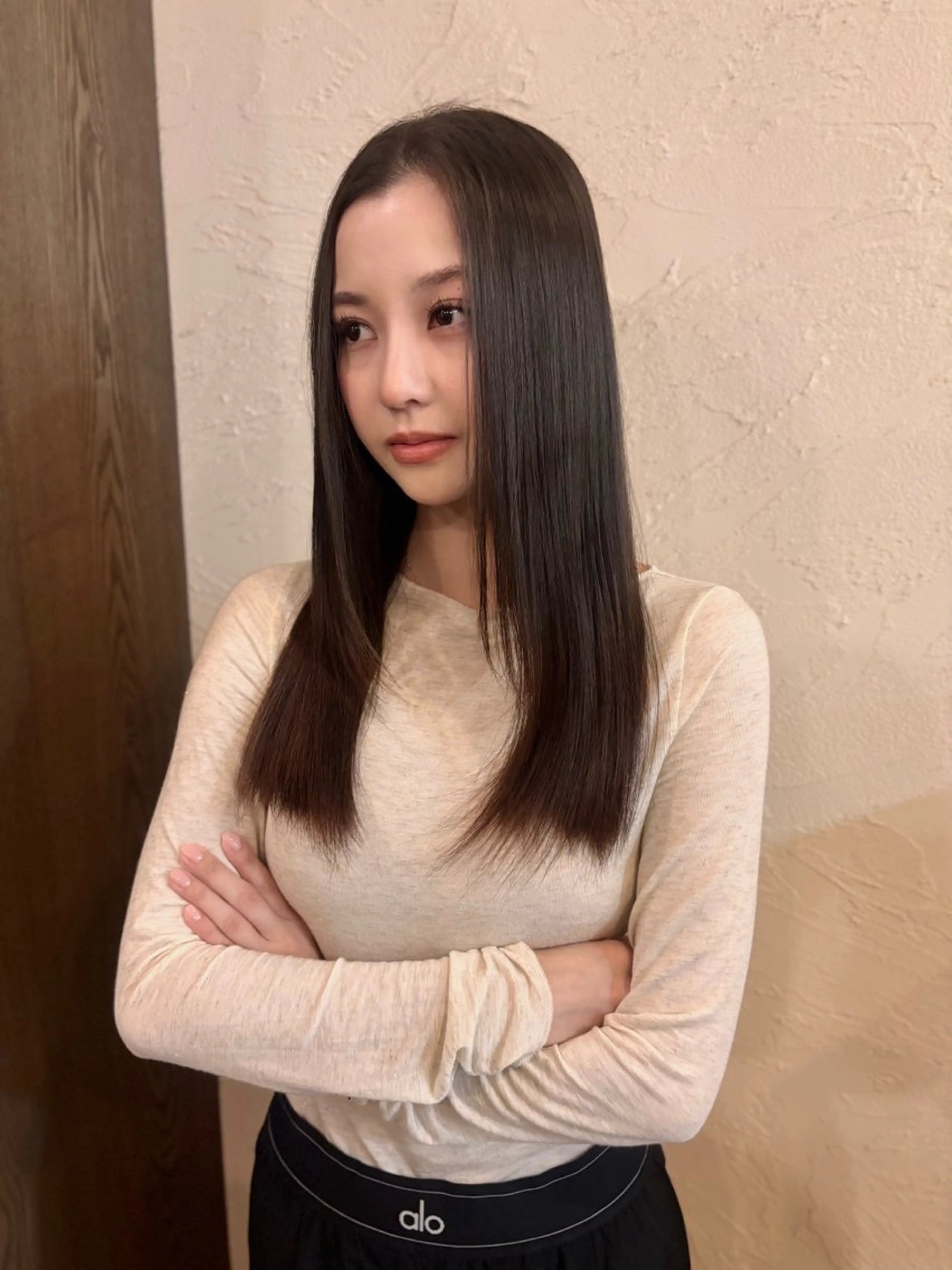 ロング 縮毛矯正 ハイトーン/デザイン カラー/るいのヘアスタイル