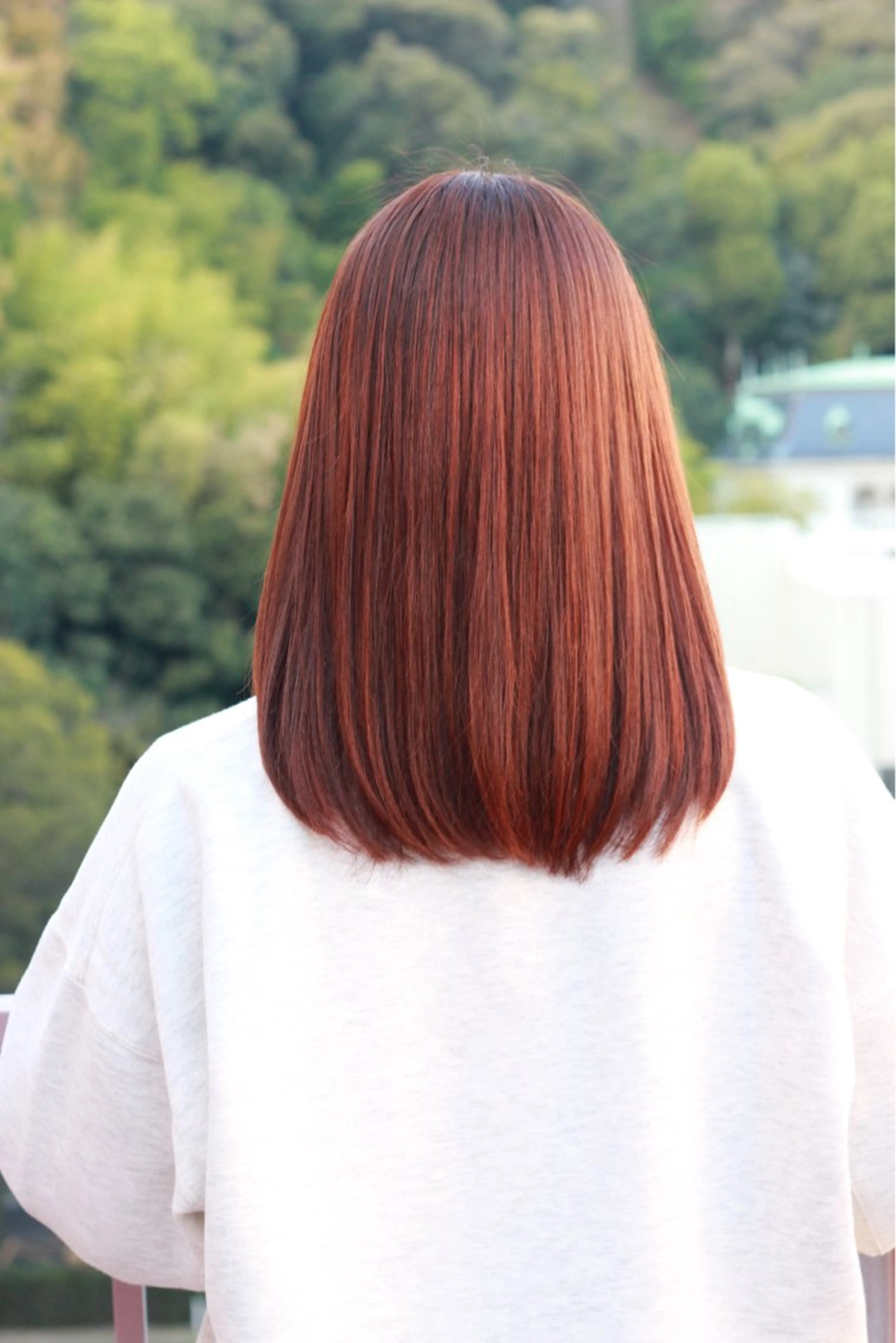 セミロング カラー ブリーチ ブリーチなしカラー オレンジ カット ヘアカラー Viage （ビアージュ）のヘアスタイル