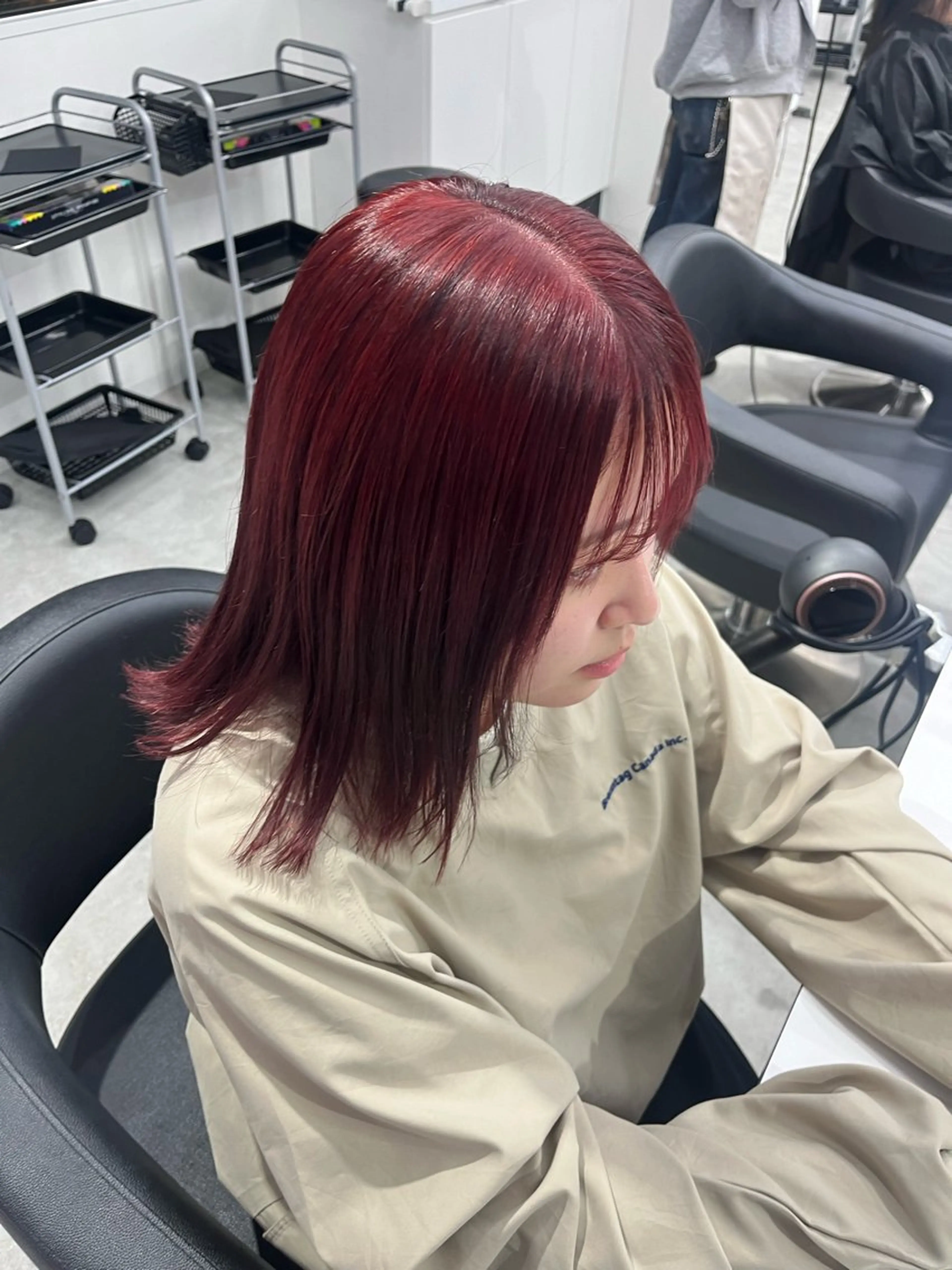 ミディアム カラー みう/仙台/暖色/ 艶髪/顔周りカット/のヘアスタイル