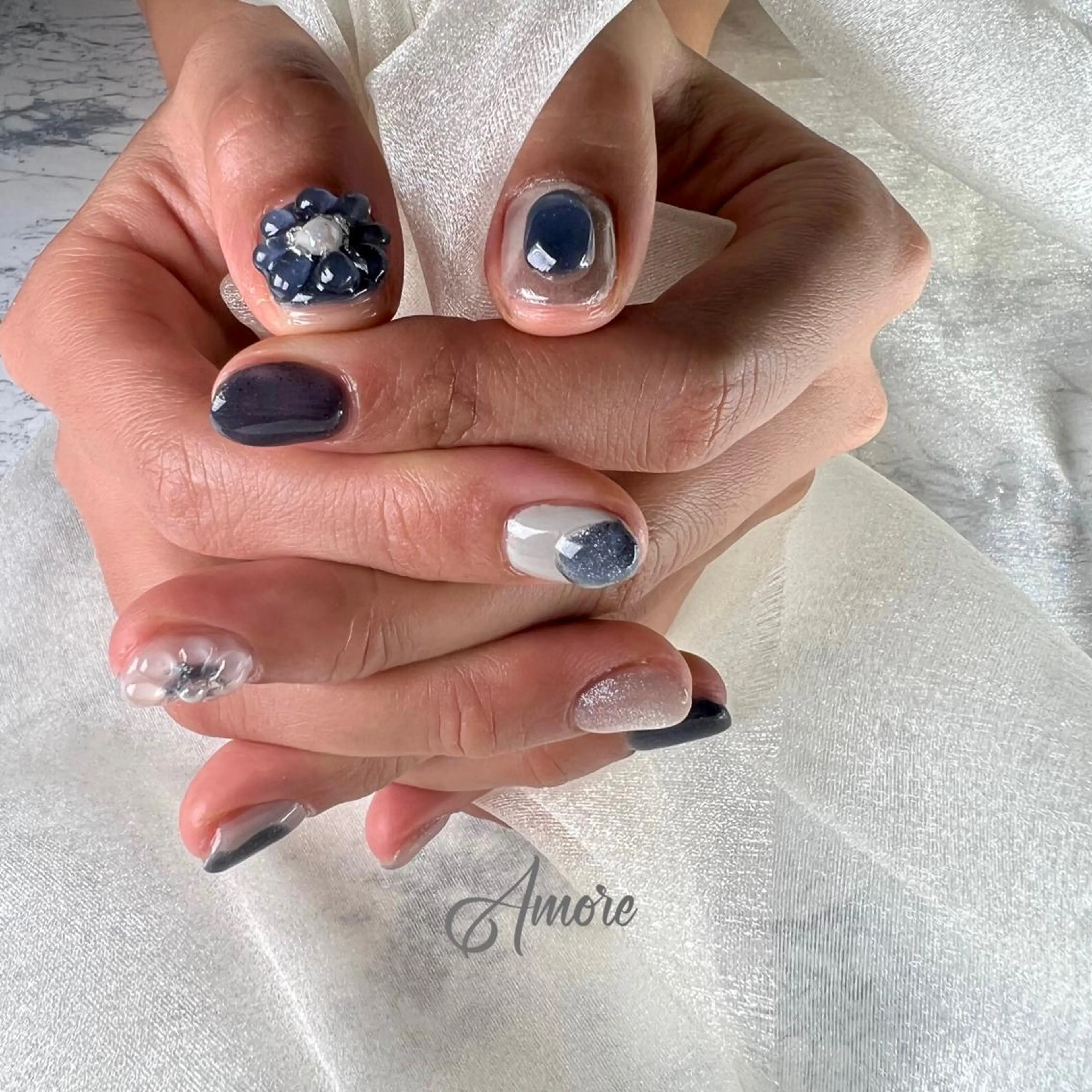 ネイル ジェルネイル 氷ネイル・うるうるネイル マグネットネイル ミラーネイル ニュアンスネイル You kyehwaのネイルデザイン