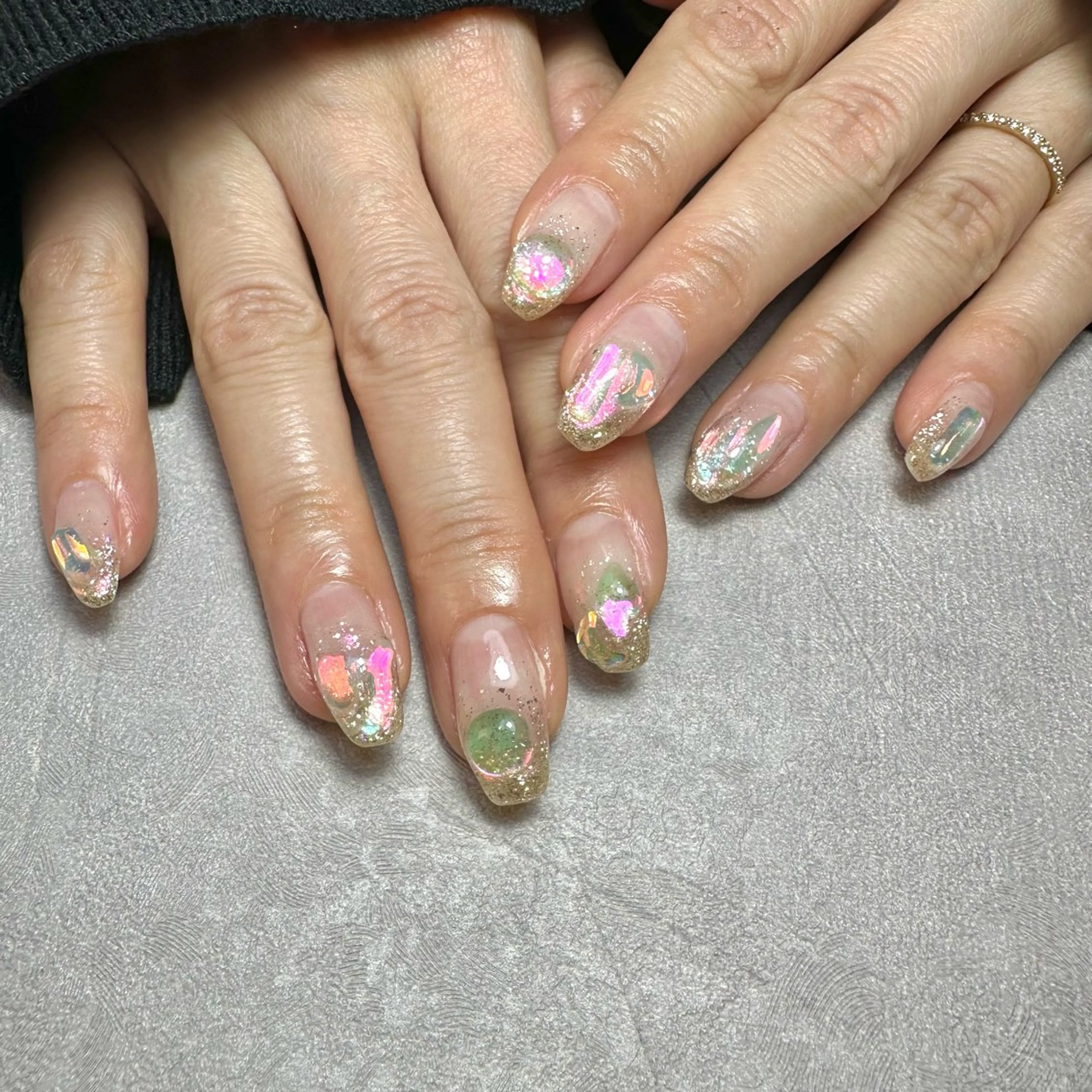 ネイル 氷ネイル・うるうるネイル ハンドネイル フットネイル GéRanium Harukaのネイルデザイン