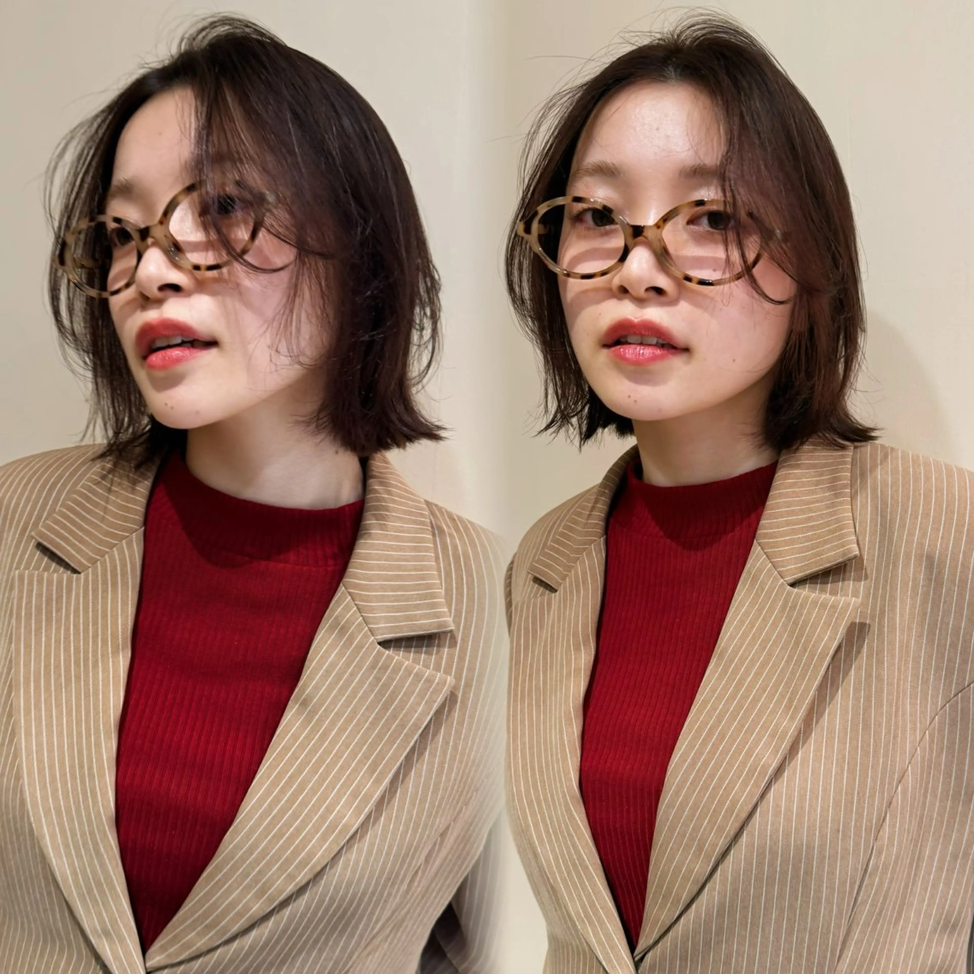 ショート 顔まわりレイヤー レイヤーカット ❤️アヤカ Wカラー ボブ レイヤー❤️のヘアスタイル