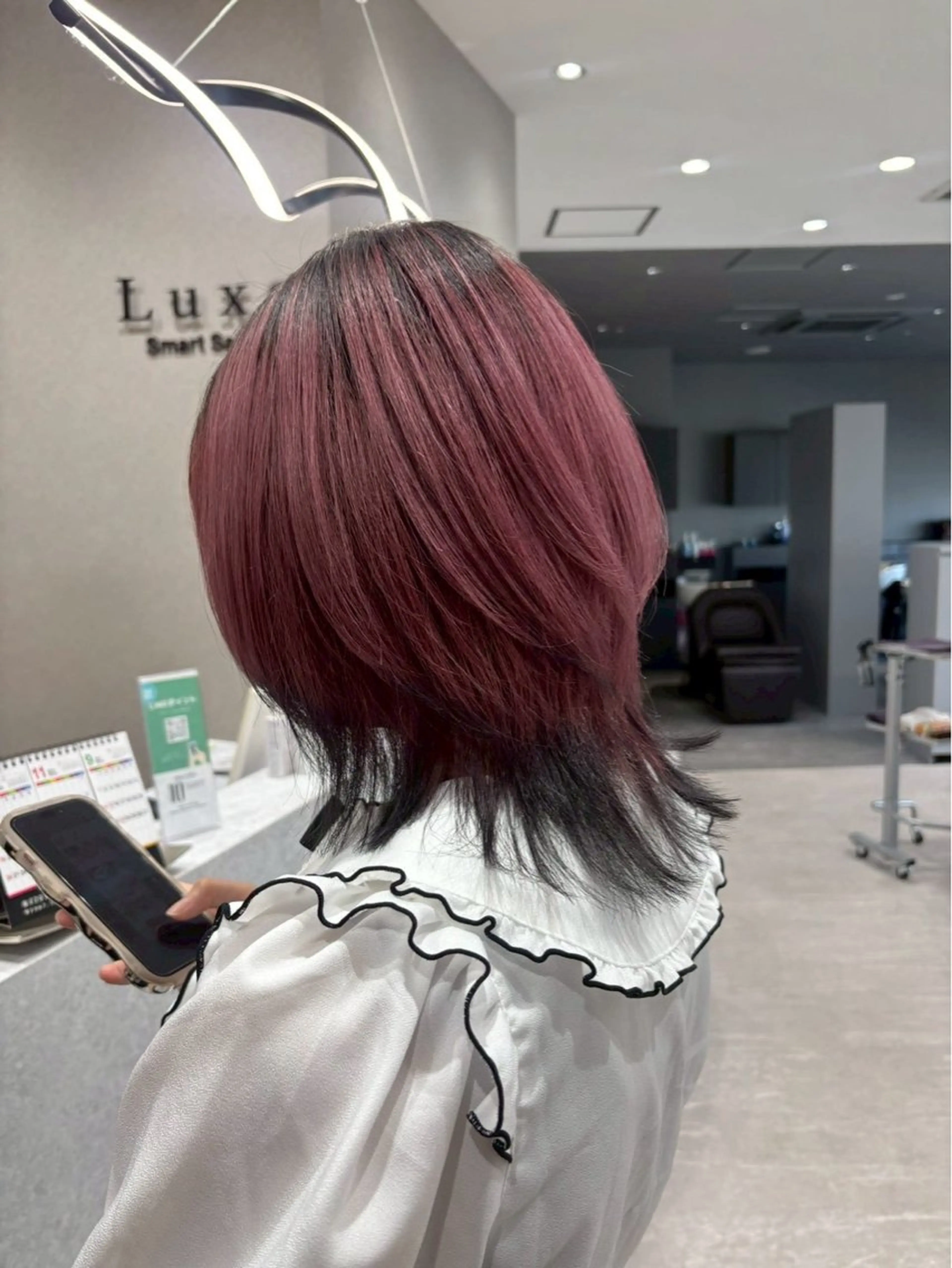 ミディアム カラー カット ヘアカラー ハイトーン/カラー /ウルフ/RENAのヘアスタイル