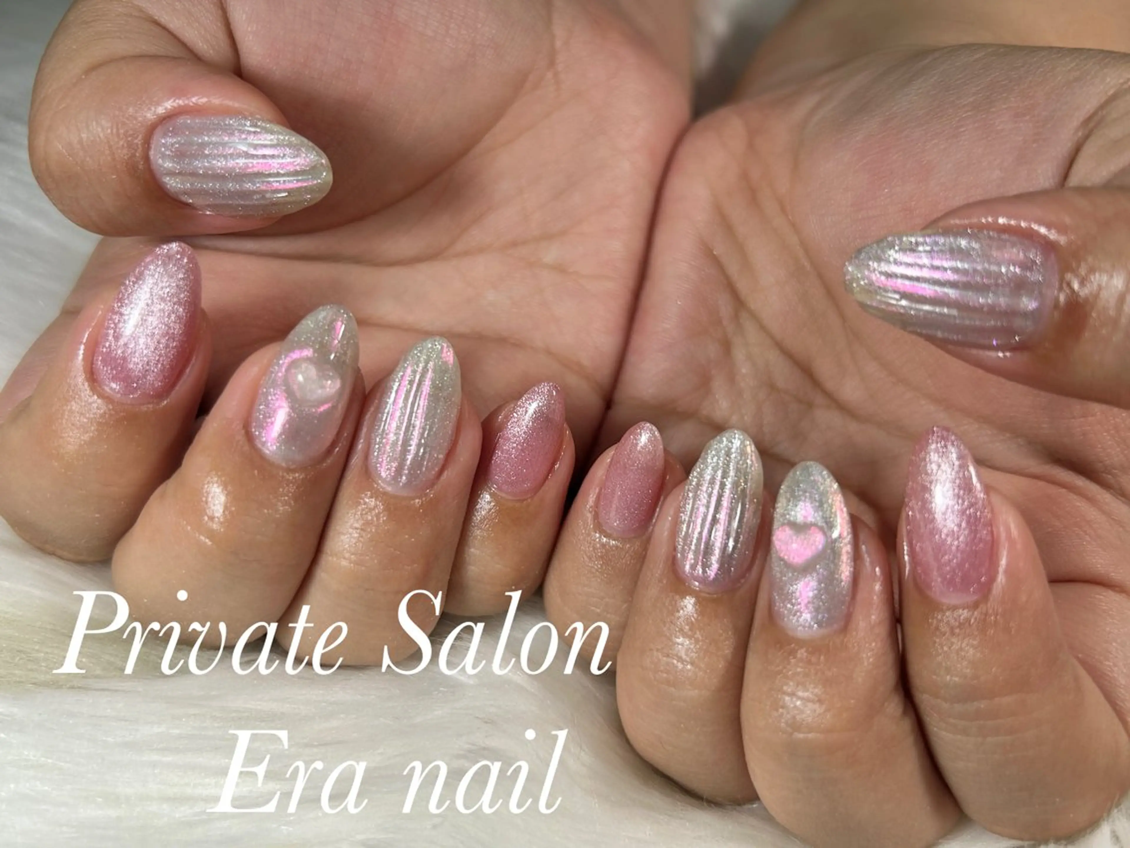 ネイル オーロラネイル マグネットネイル ミラーネイル ハンドネイル Era nailのネイルデザイン