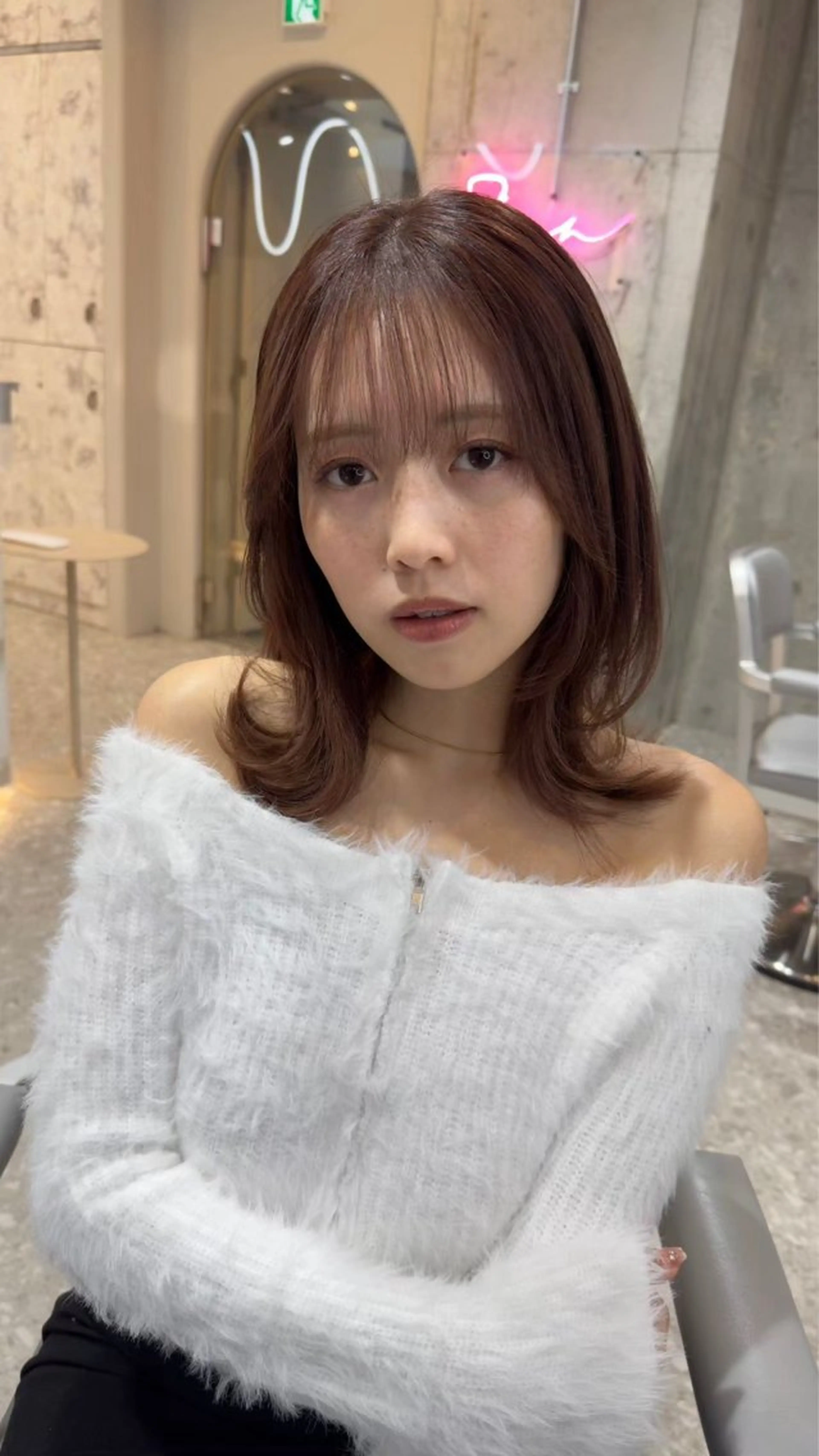 ミディアム カット ヘアカラー トリートメント Hello by Sea所属・髪質改善/縮毛矯正 /レイヤー/宮崎直弥のヘアスタイル