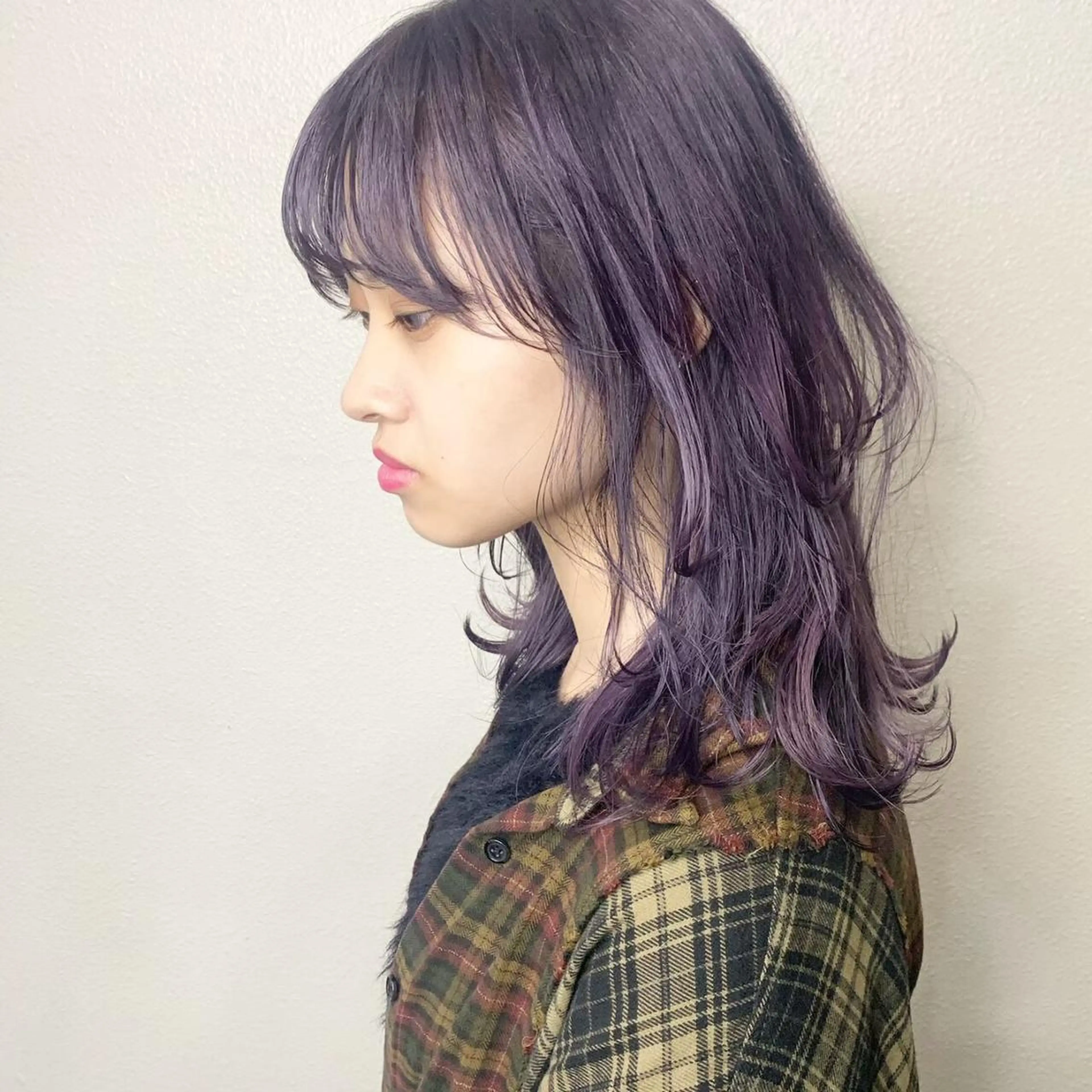 セミロング カラー ヘアアレンジ キッズ アディクシーカラー バレイヤージュ ミストバング ベージュカラー 黒髪 髪質改善ケアカラー Eir梅田/中村のヘアスタイル