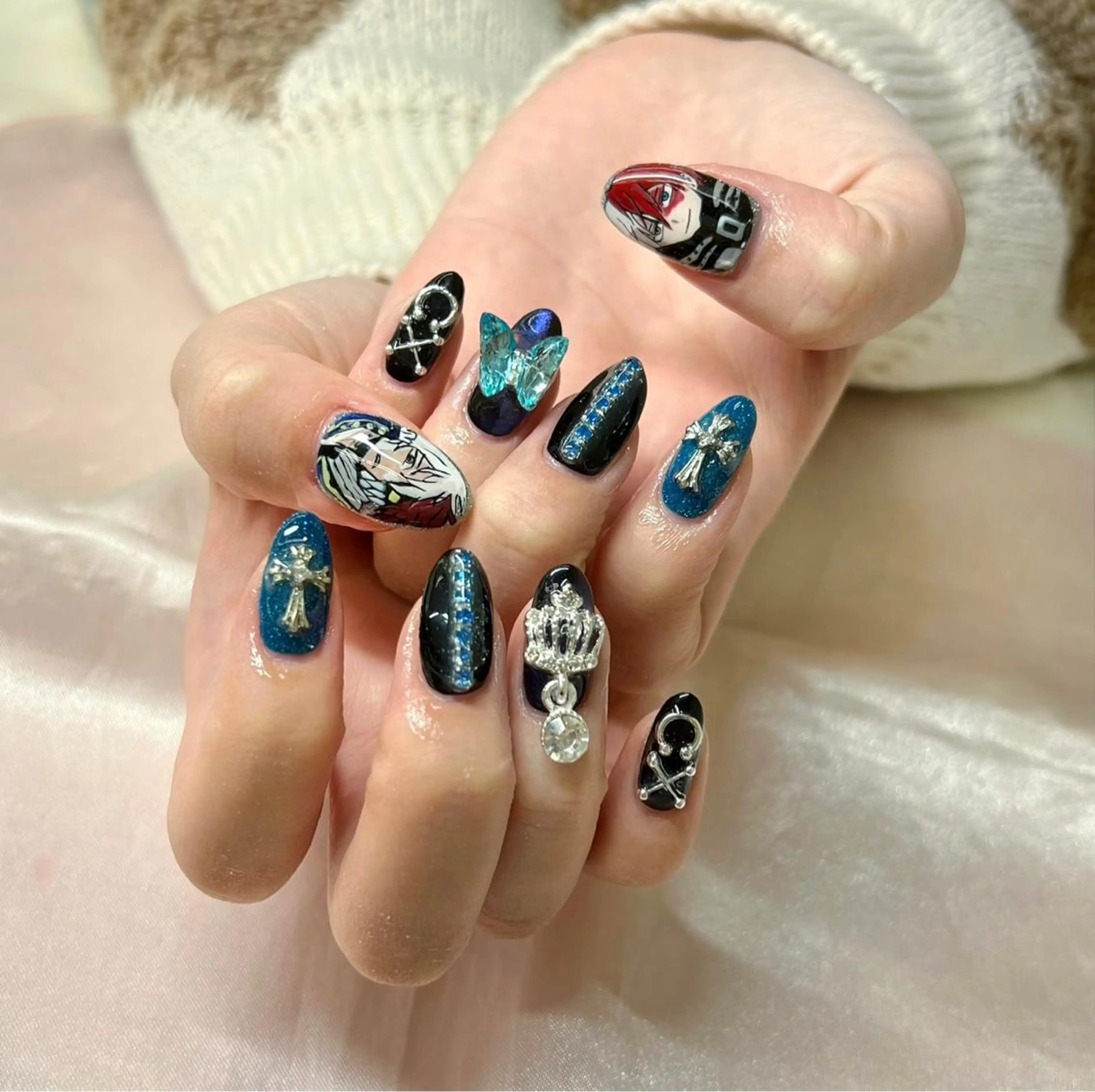 ネイル 持ち込み SATO 🎠🫧 痛ネイル/3Dパーツのネイルデザイン