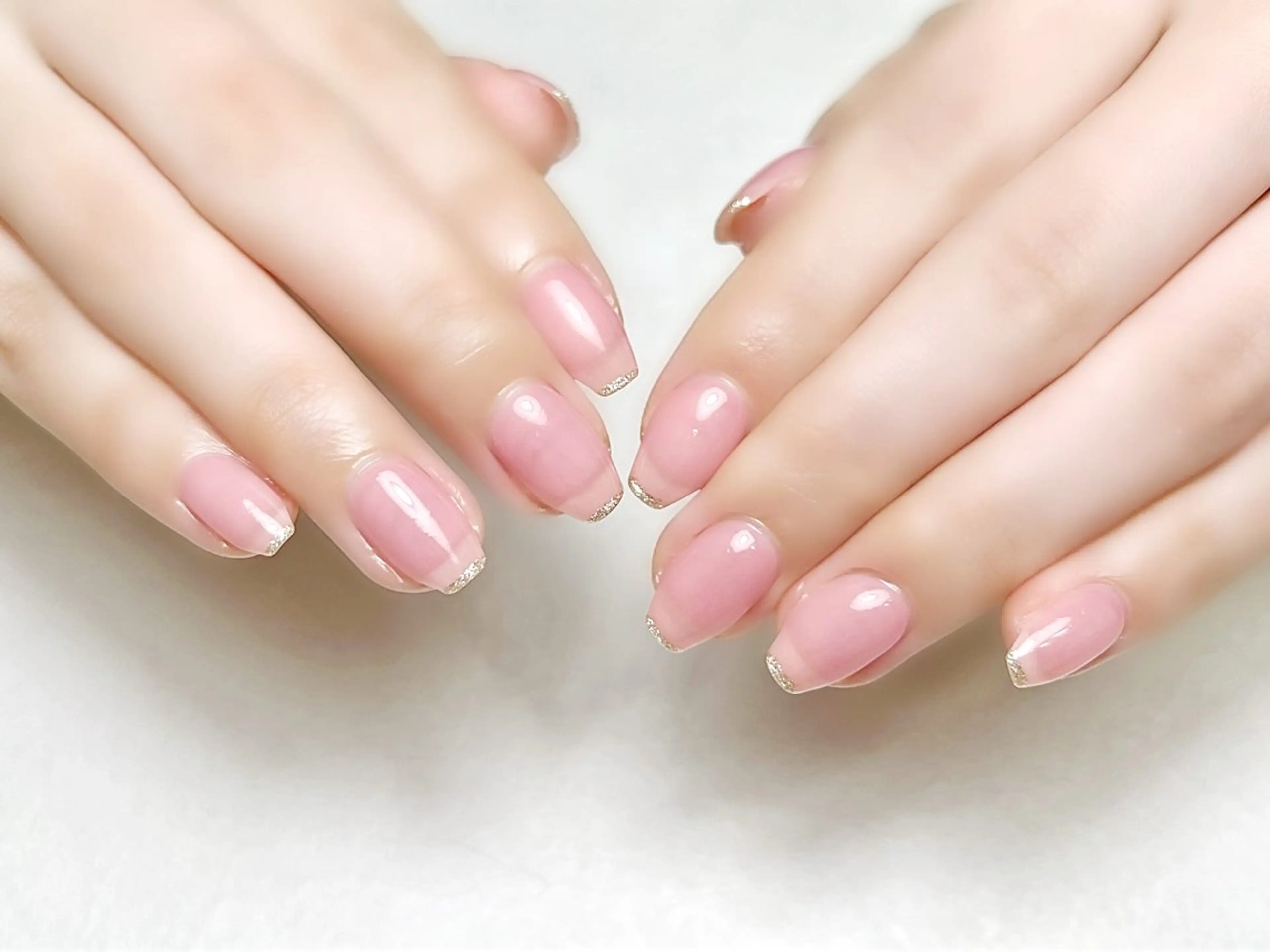 ネイル ラメ(グリッター) オフィスネイル ワンカラーネイル ピンク rouse nail RISATOのネイルデザイン