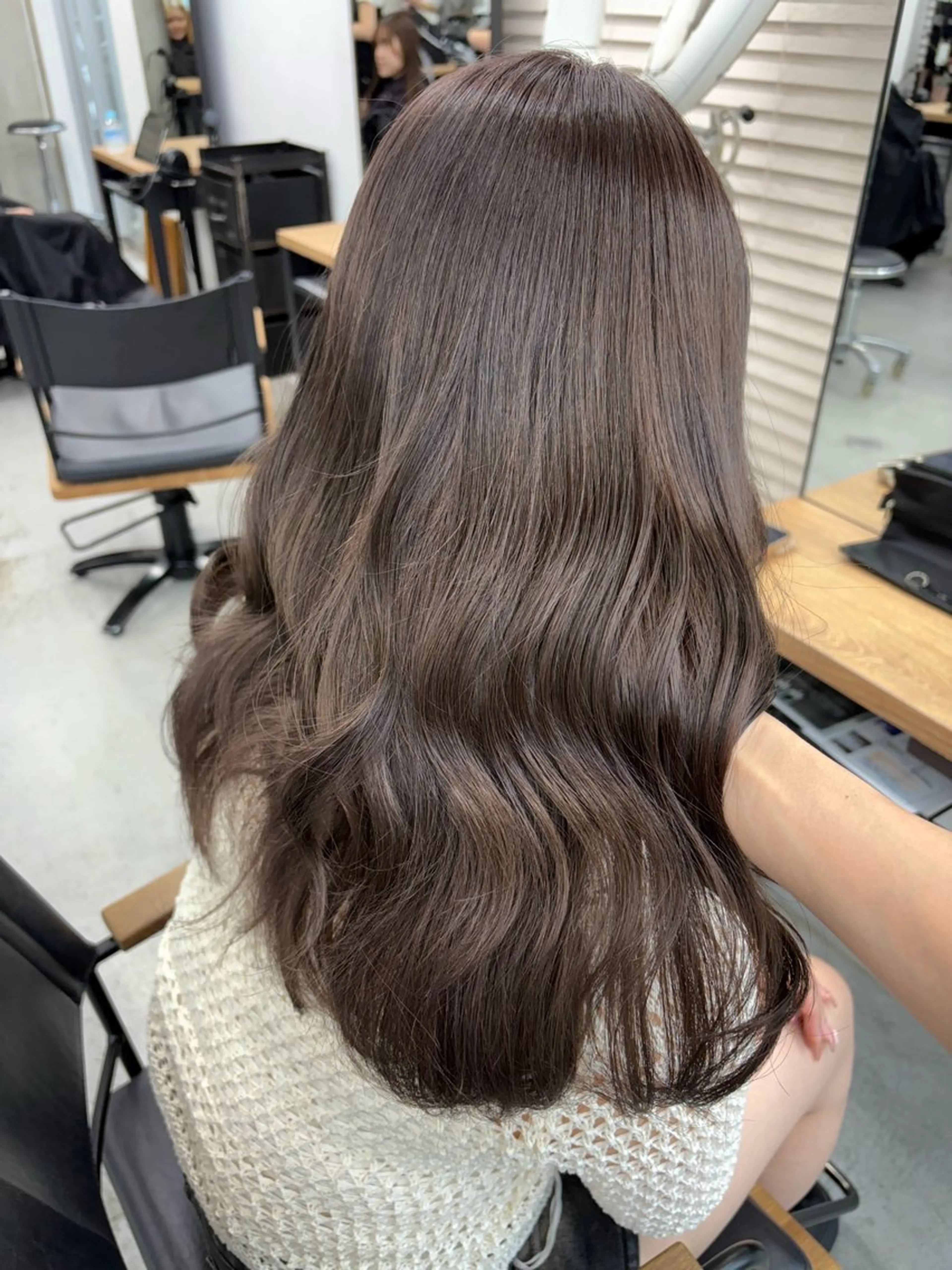 ロング カラー ブラウンカラー ココアブラウン ヘアカラー 🧸艶々韓国ヘア 🧁mizunaのヘアスタイル