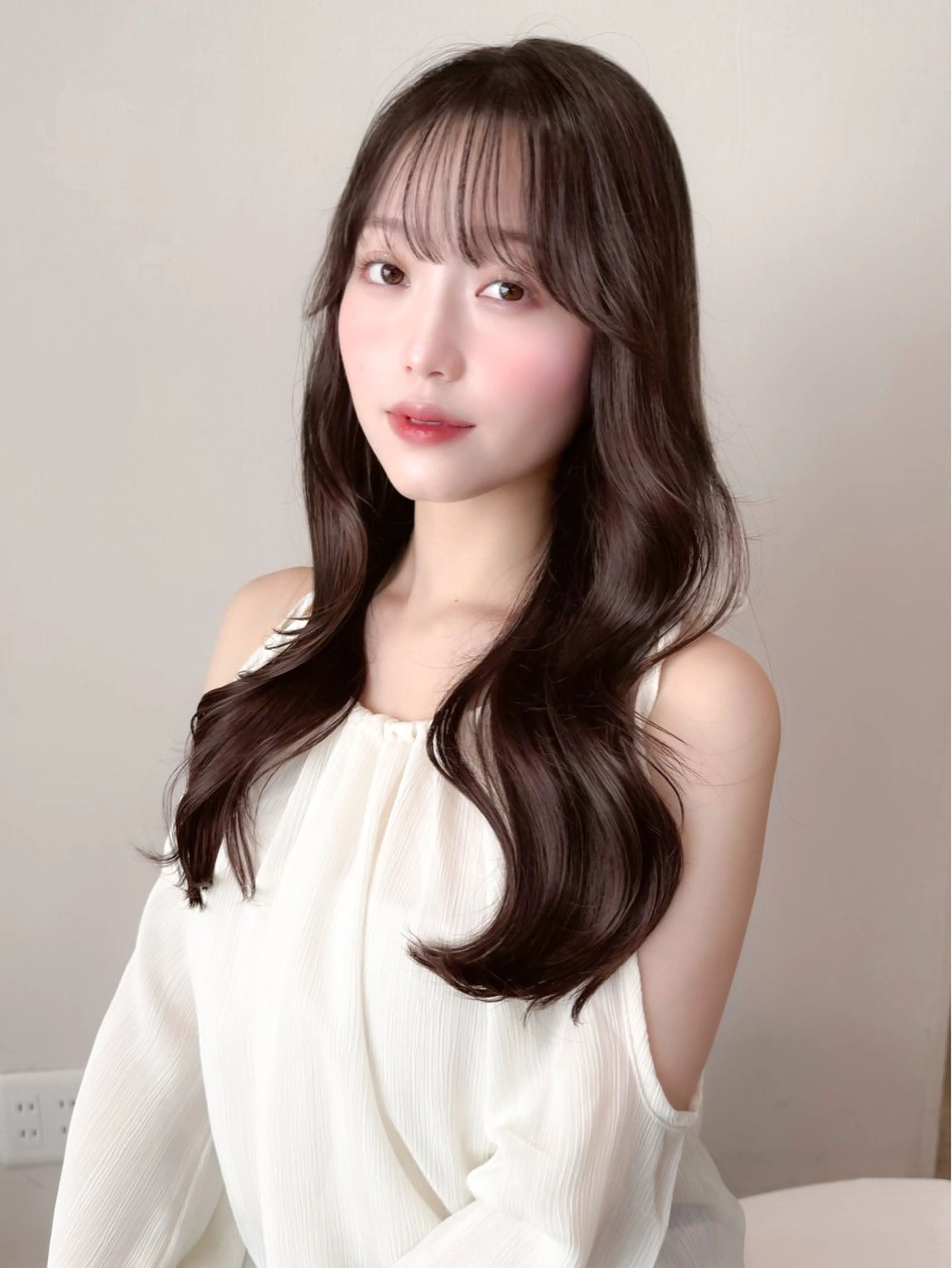 ミディアム カラー ミディアム/顔周り/ ベージュ🌼mayuのヘアスタイル