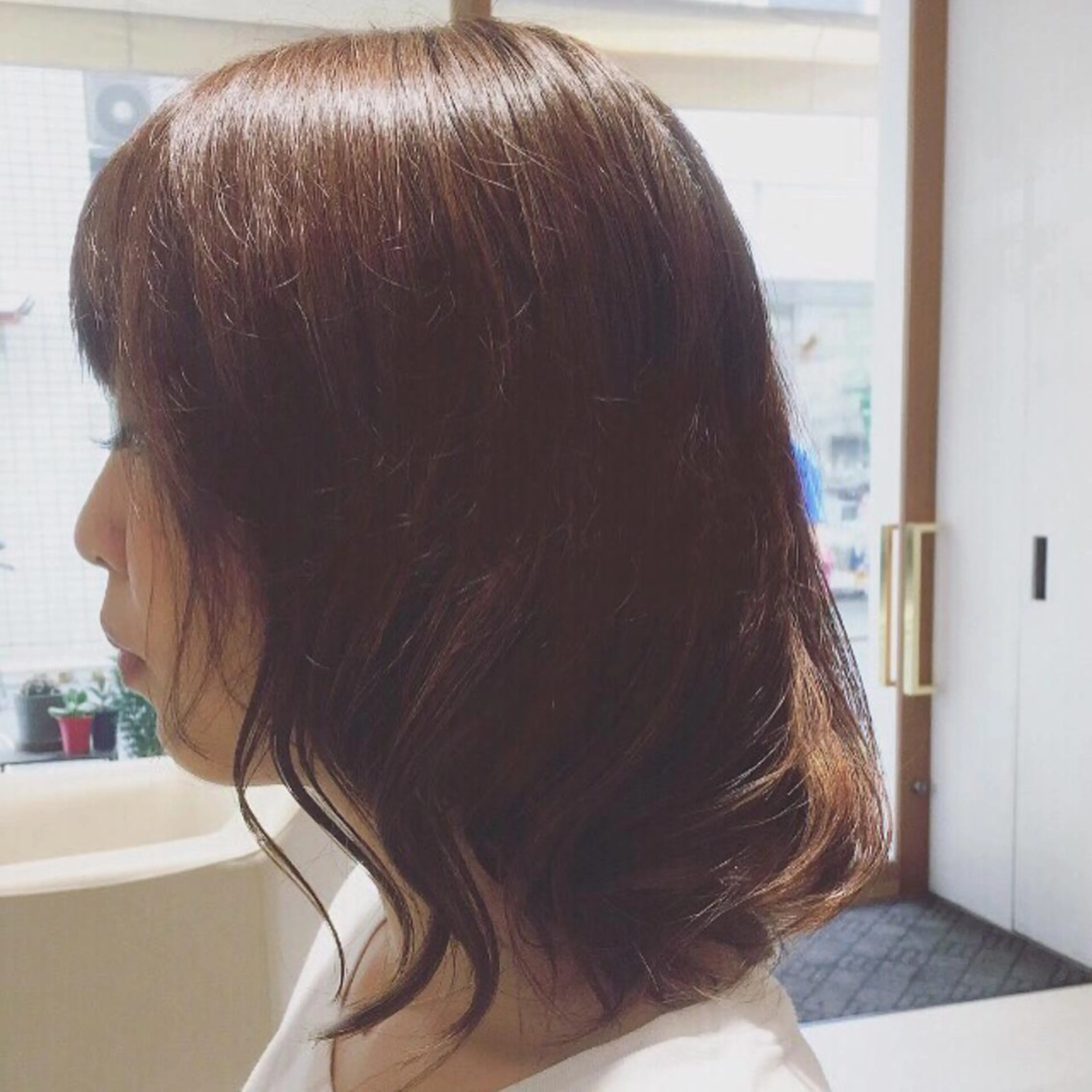 ミディアム パーマ ミディアムパーマ デジタルパーマ 安永 涼のヘアスタイル