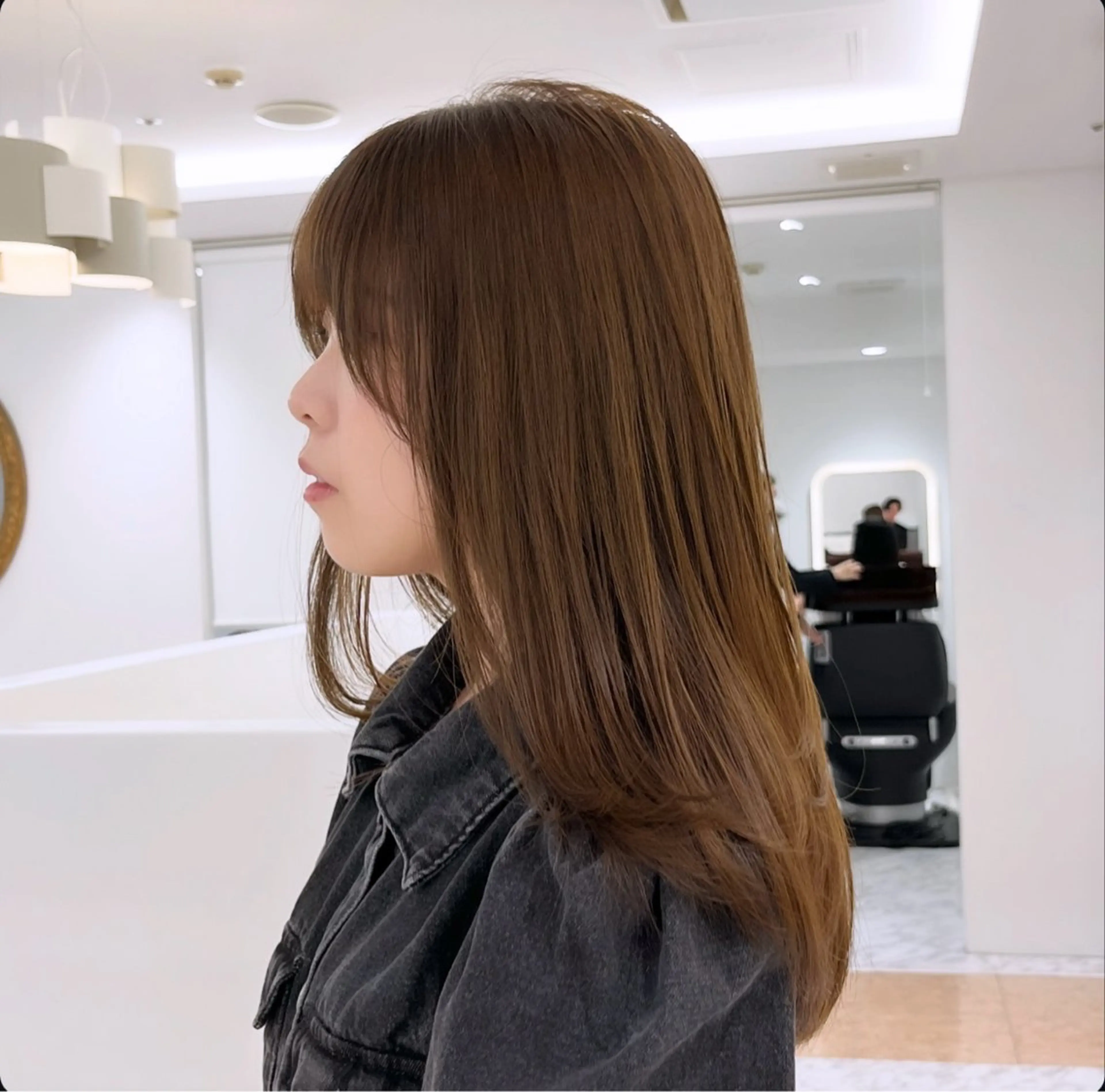 セミロング カットモデル/ 透明感ヘア/成瀬裕介のヘアスタイル