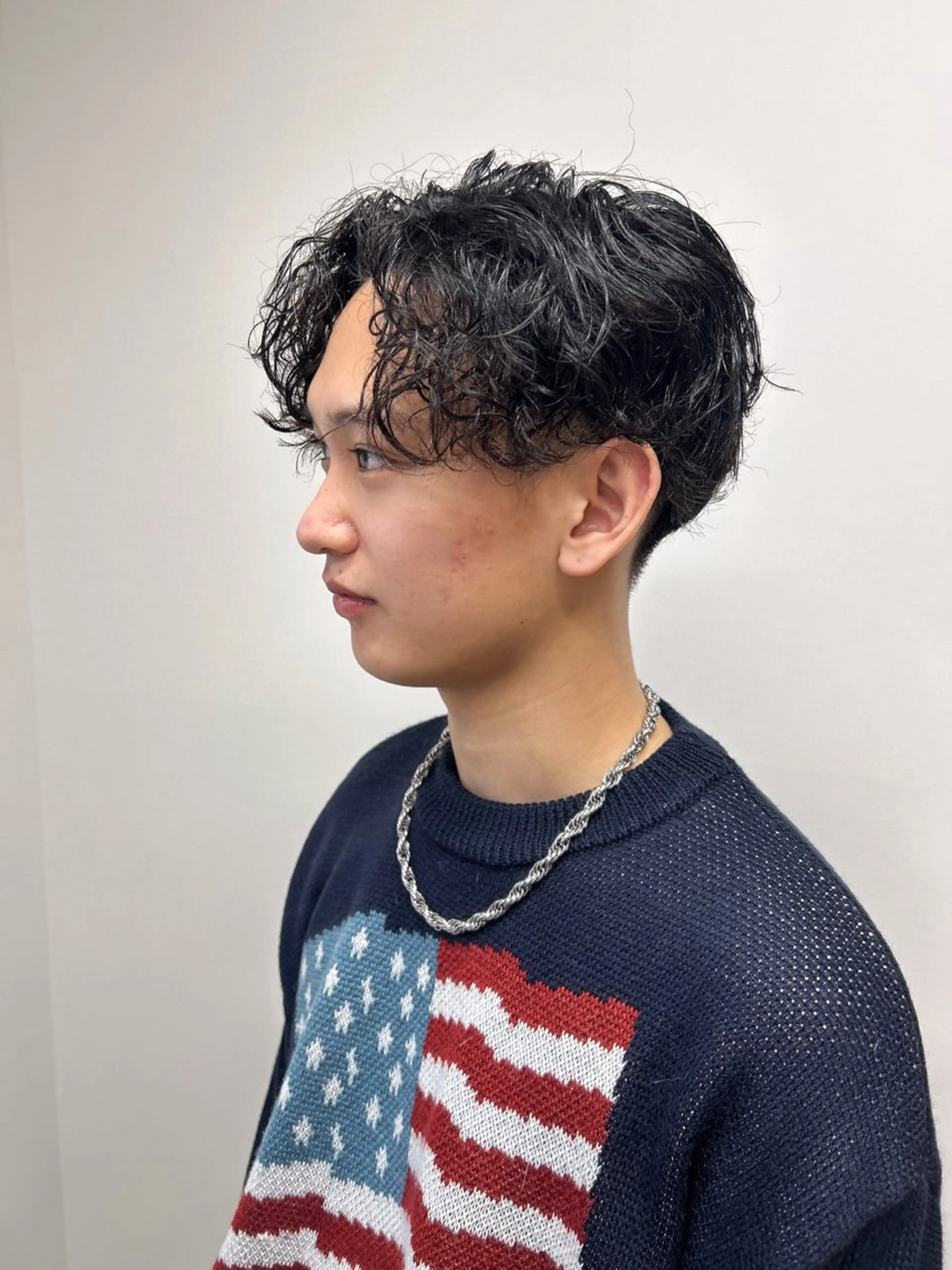 ショート パーマ メンズ 伶風/デザインカット /ボブ/透明感カラーのヘアスタイル