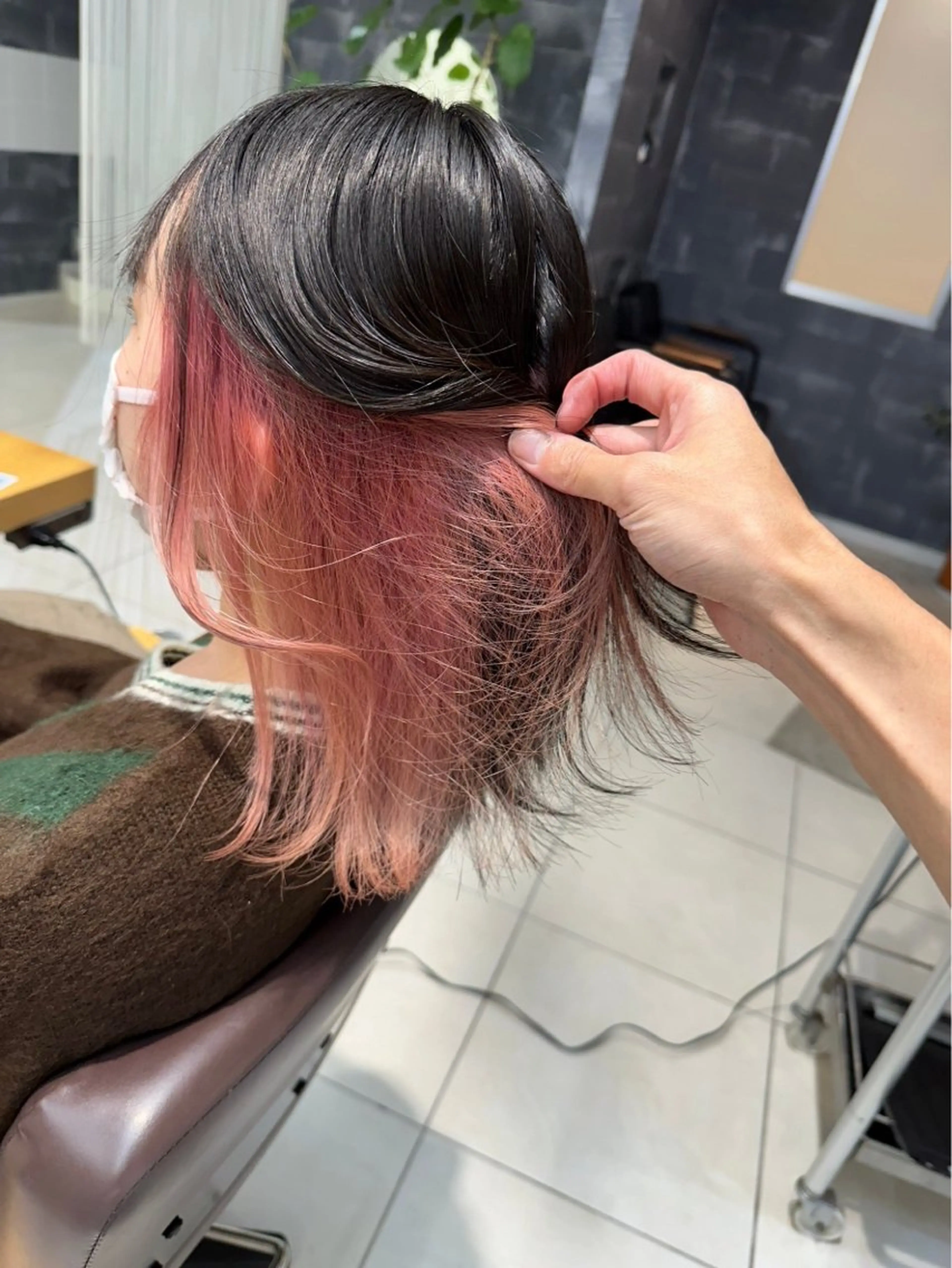 ミディアム カラー ブリーチ ブロンド 透明感カラー デザインカラー ダブルカラー ⭐️さき⭐️ カラー/エクステのヘアスタイル