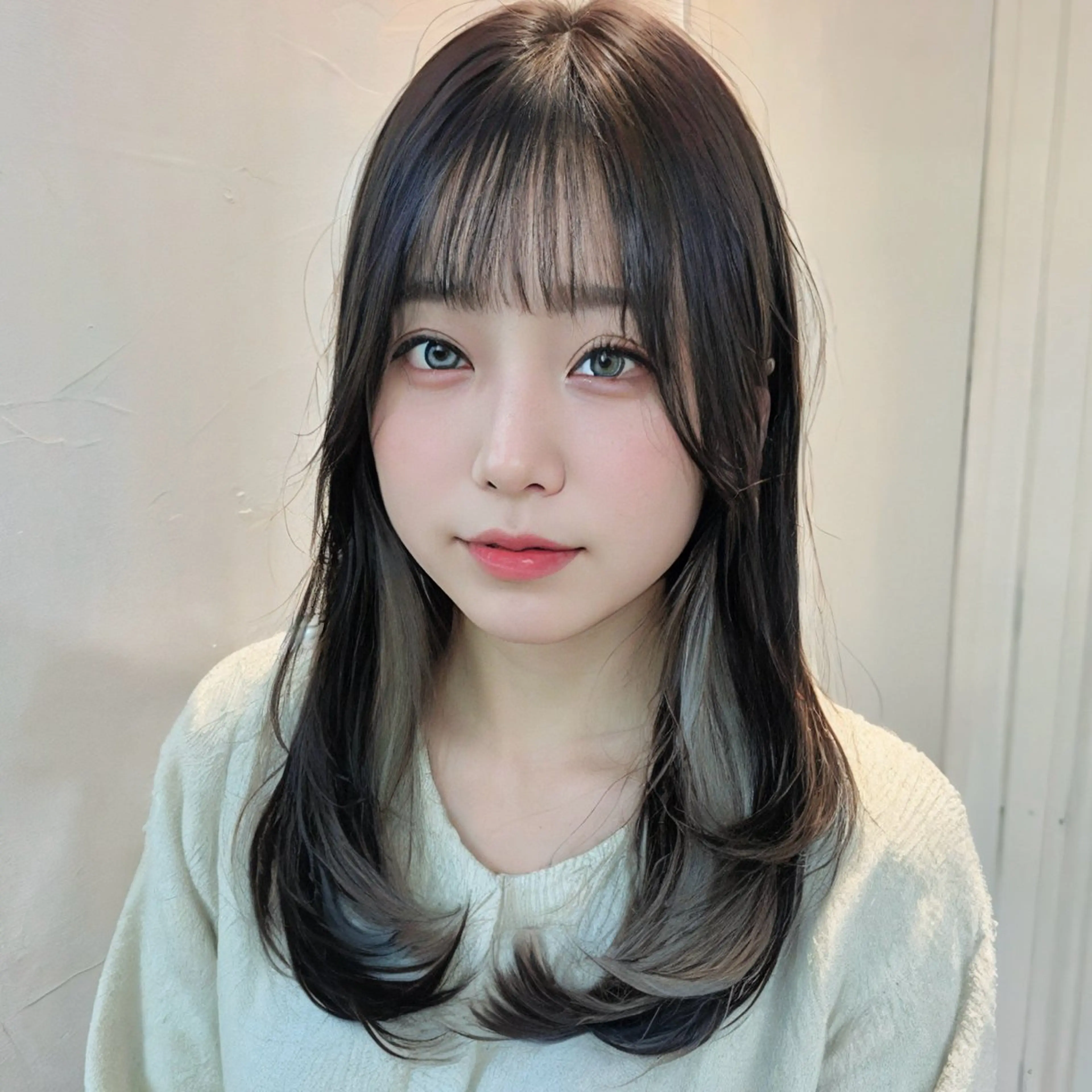 セミロング カラー インナーカラー シルバー ホワイトシルバー レイヤーカット カット ヘアカラー トリートメント インナーカラー/レイ ヤーカット♡/マキシのヘアスタイル
