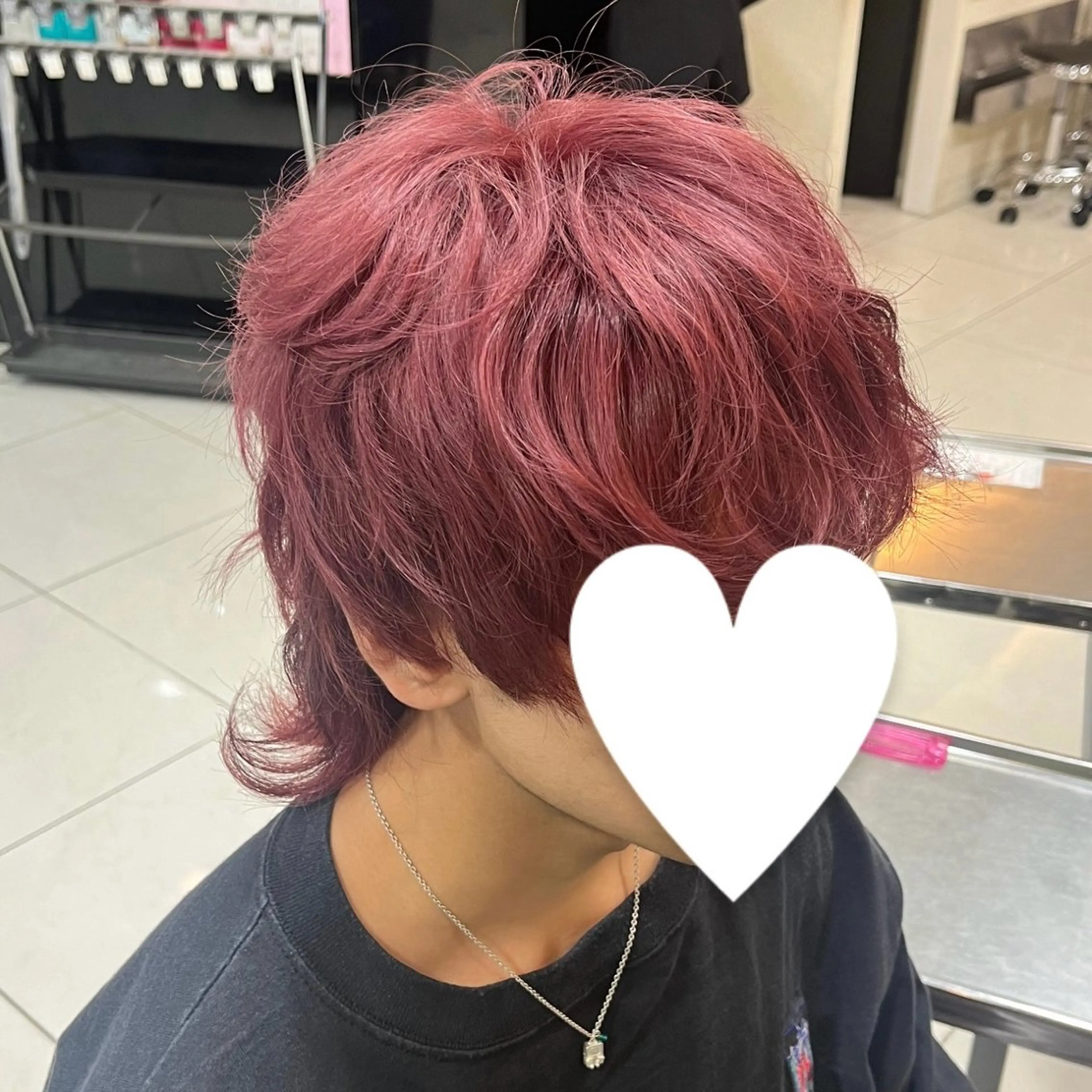 カラー メンズ メンズブリーチ メンズウルフカット ブリーチ レッドカラー ウルフカット 🫧ハイトーン/ ペールカラー🕊♡雛のヘアスタイル