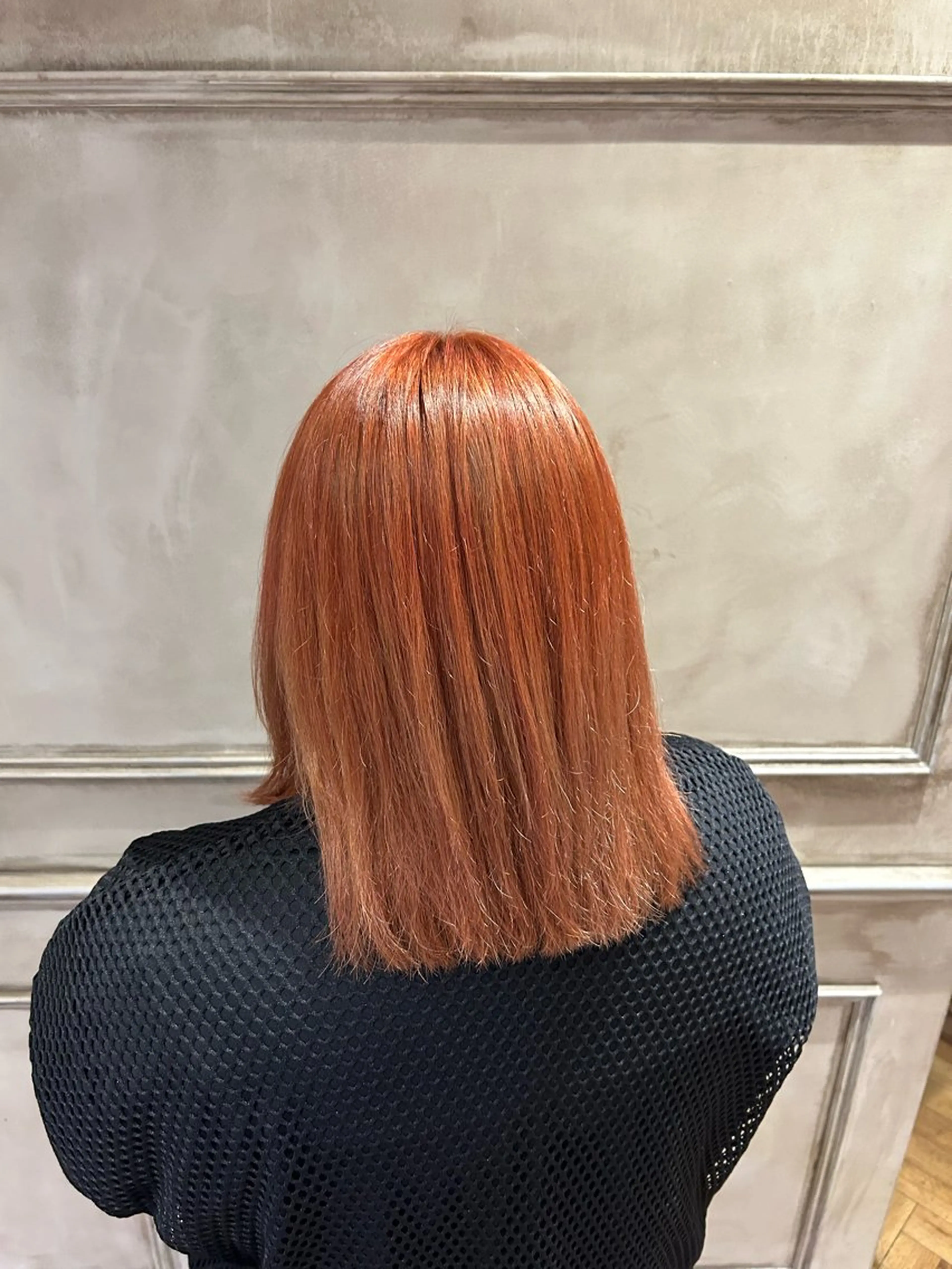 セミロング カラー オレンジ Lilly所属・成田 智彩のヘアスタイル