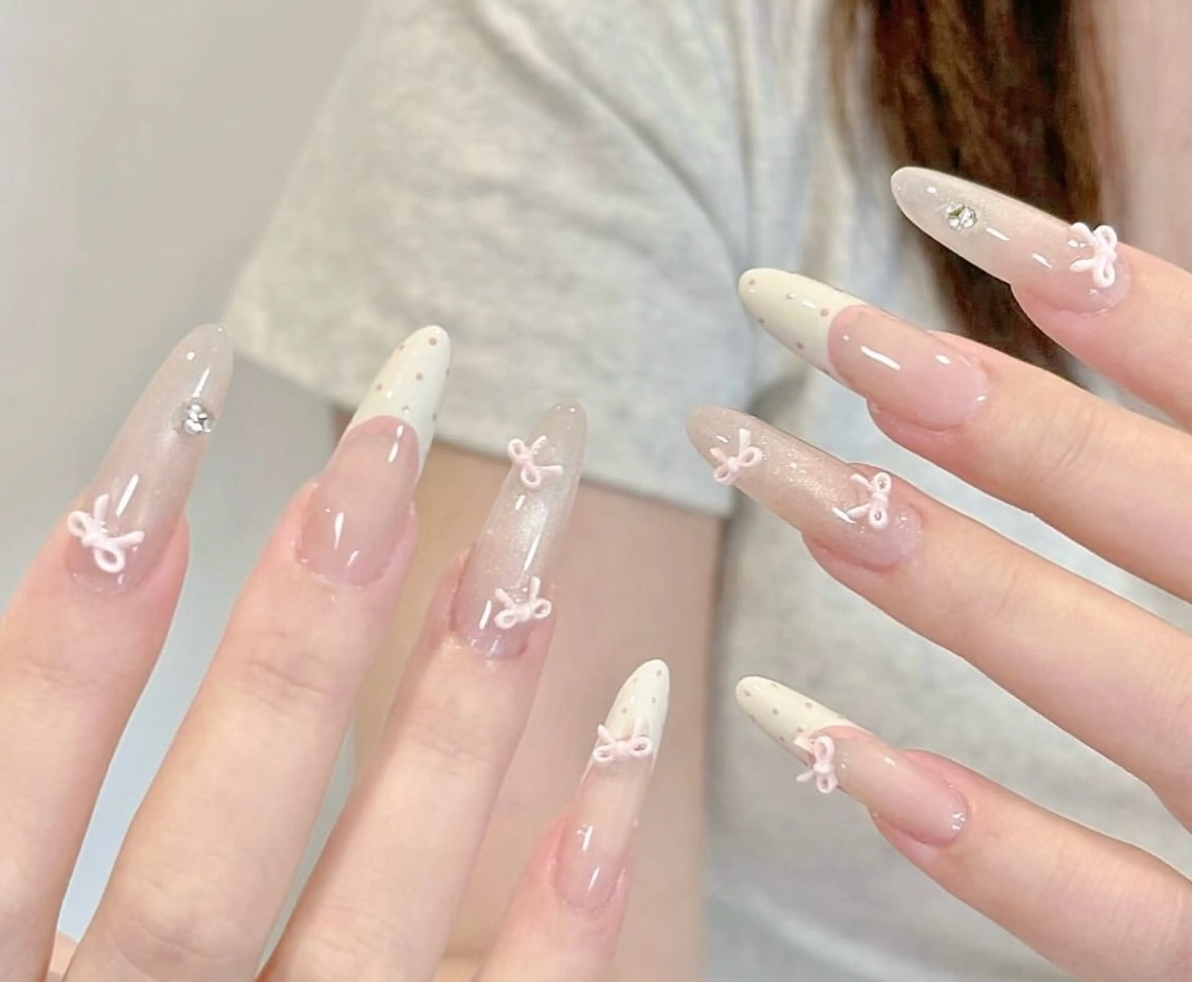 ネイル 長さ出し 持ち込み ネイルチップ ハンドネイル JISOO ANA.CHUOのネイルデザイン